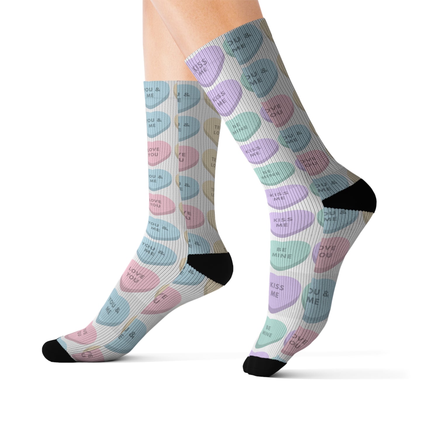 Candy Hearts Sublimation Socks