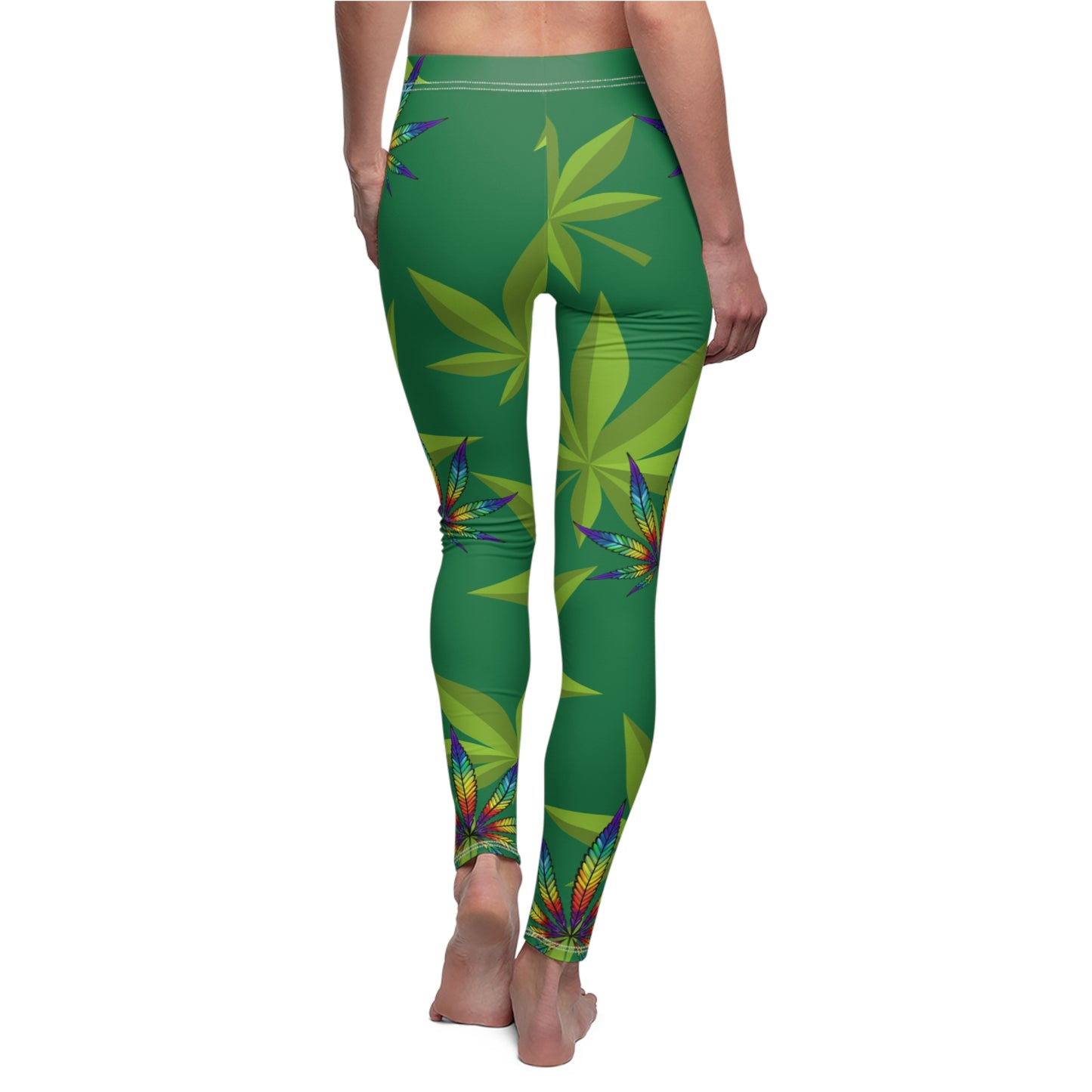 Weed Women's Cut & Sew Casual Leggings (AOP)