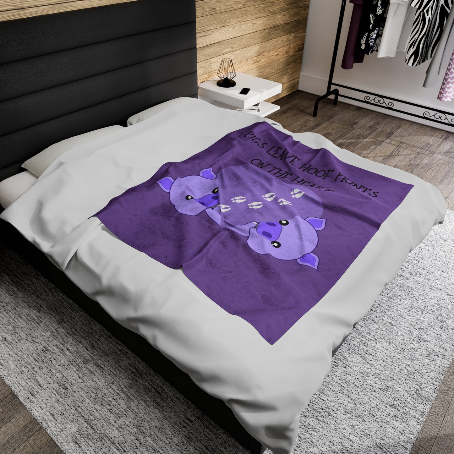 Pigs leave Velveteen Plush Blanket