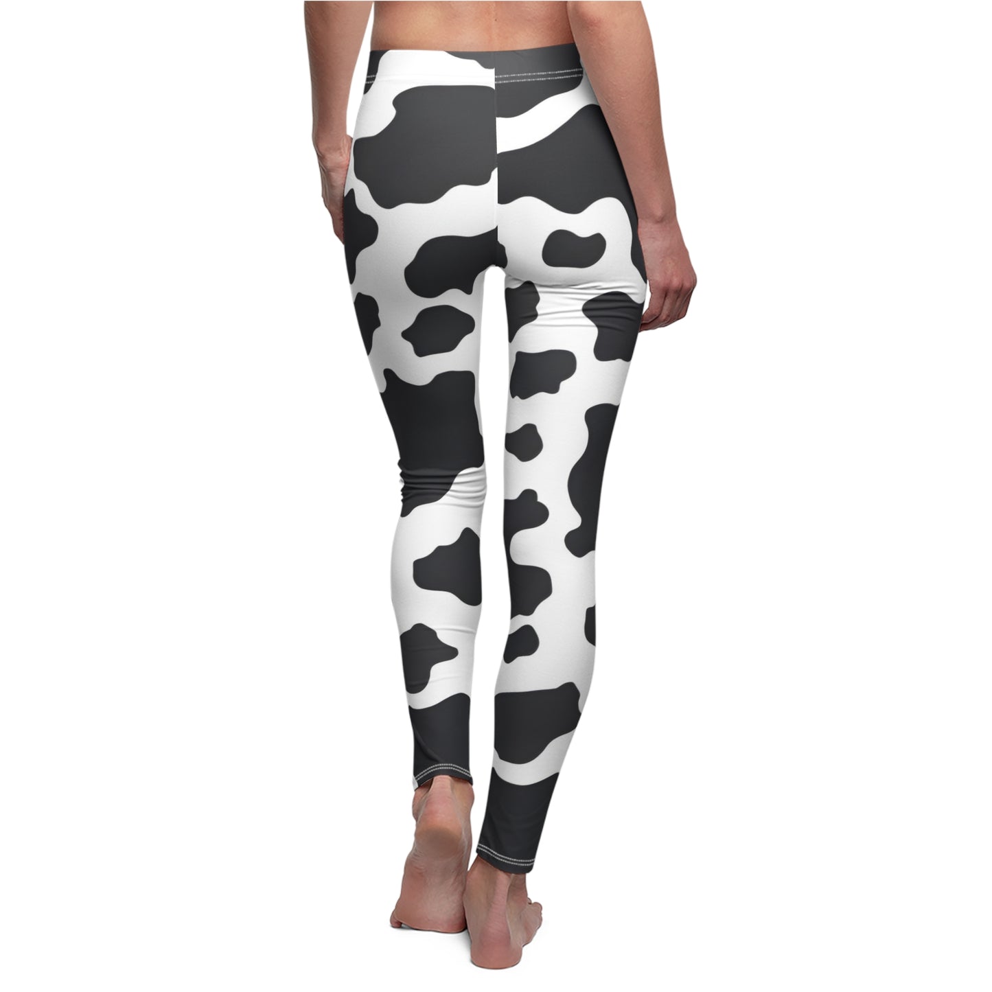 Cow Print Women's Cut & Sew Casual Leggings (AOP)