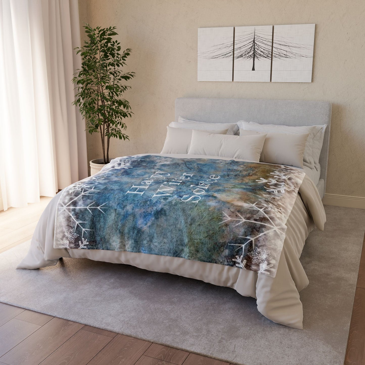 Happy Winter Solstice Soft Polyester Blanket