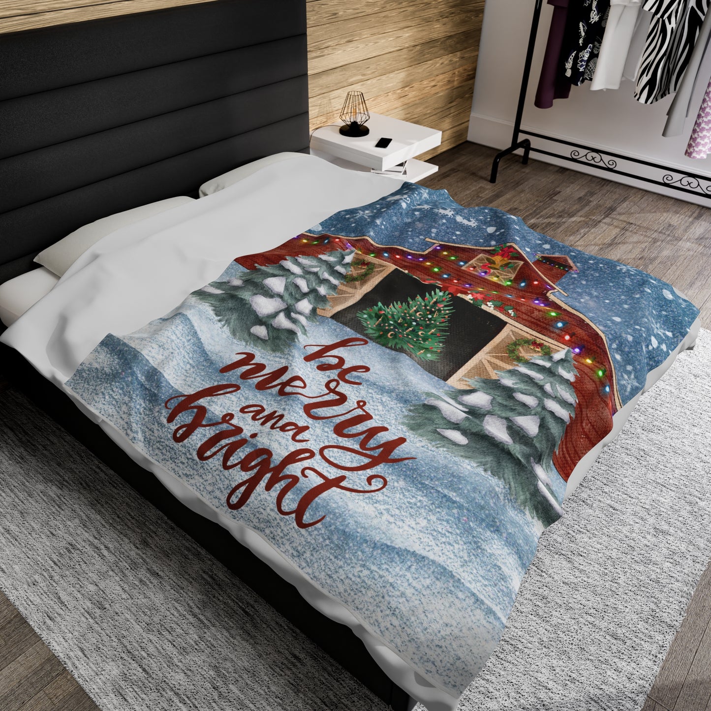 Merry and Bright Velveteen Plush Blanket