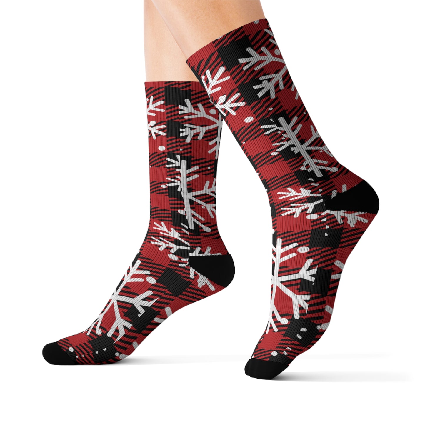 Plaid w/snow Sublimation Socks
