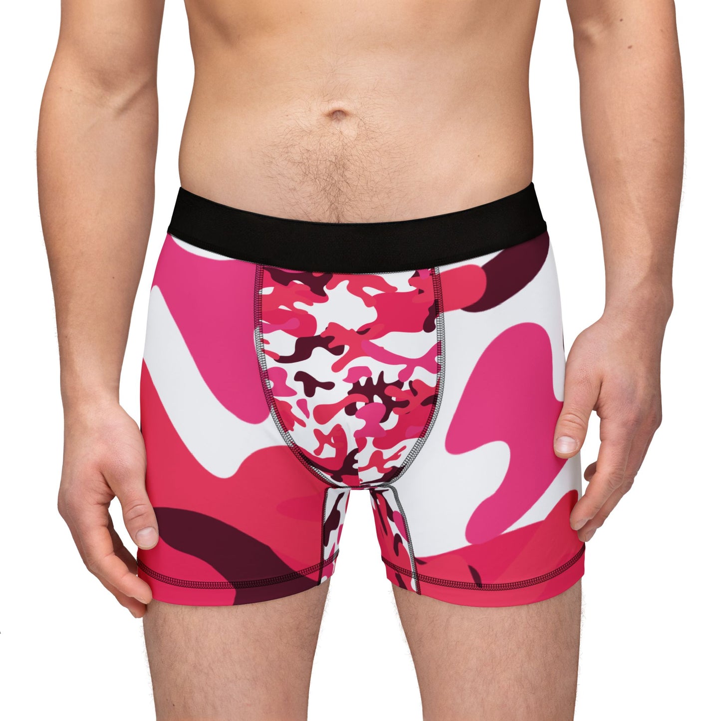 Pink Camo Men's Boxers (AOP)