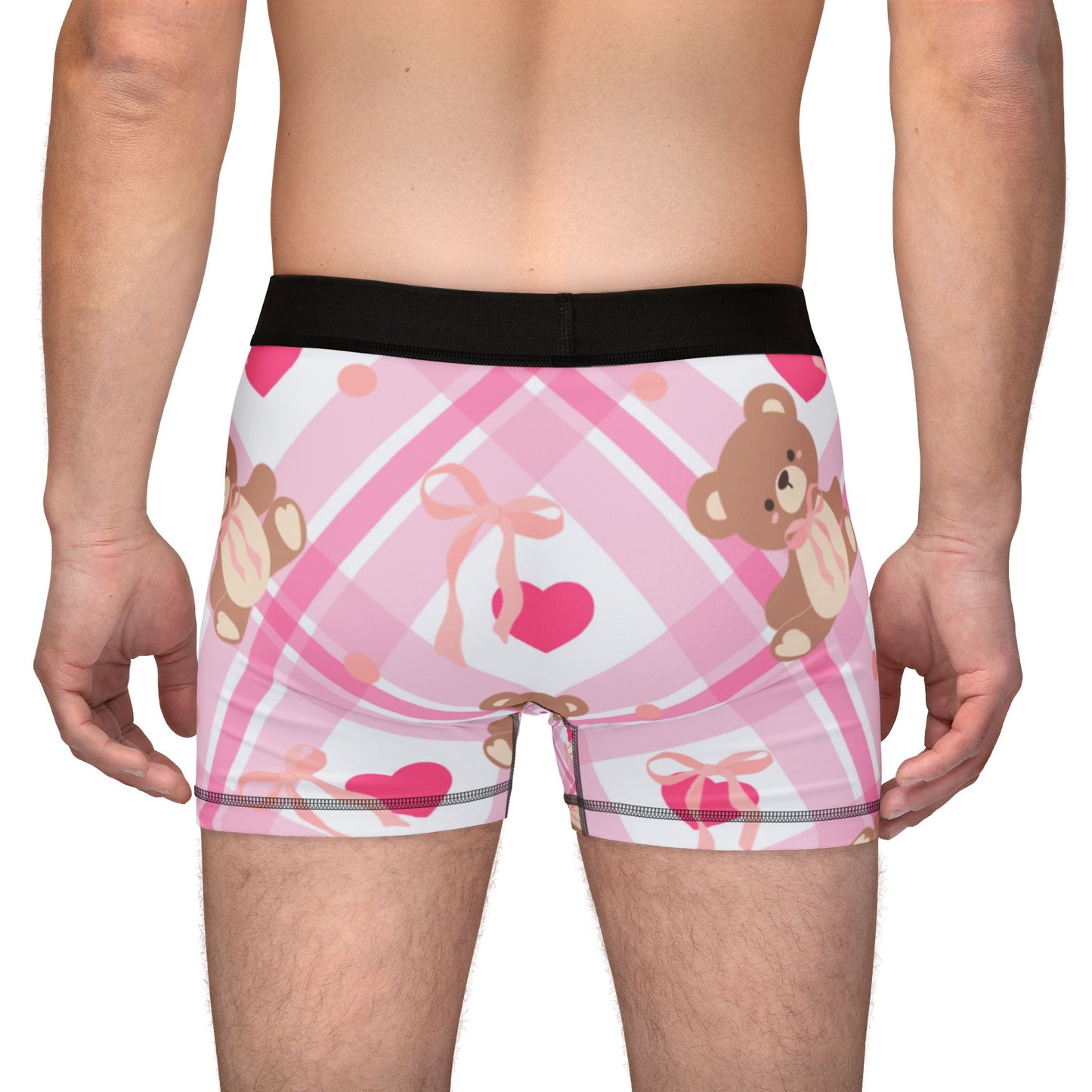 Teddy Bears & Hearts Men's Boxers (AOP)