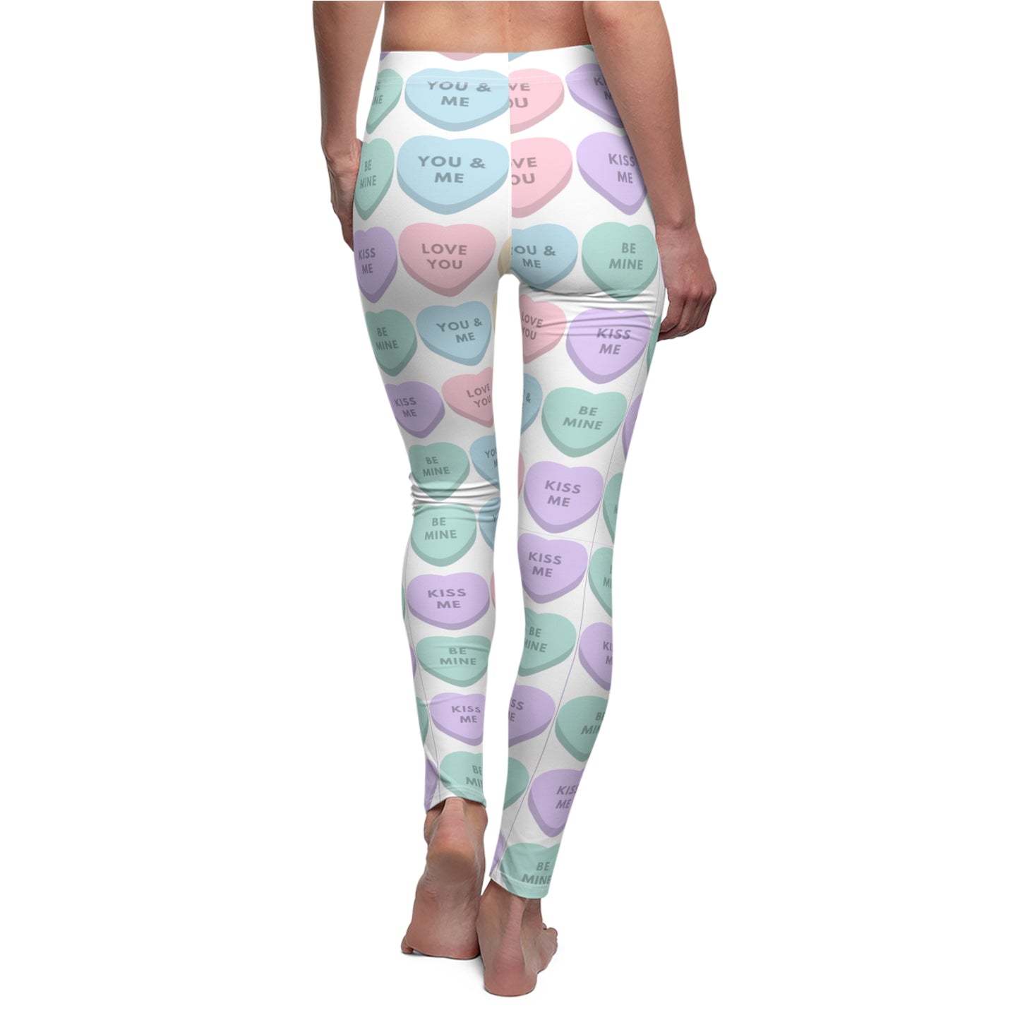 Candy Hearts Women's Cut & Sew Casual Leggings (AOP)
