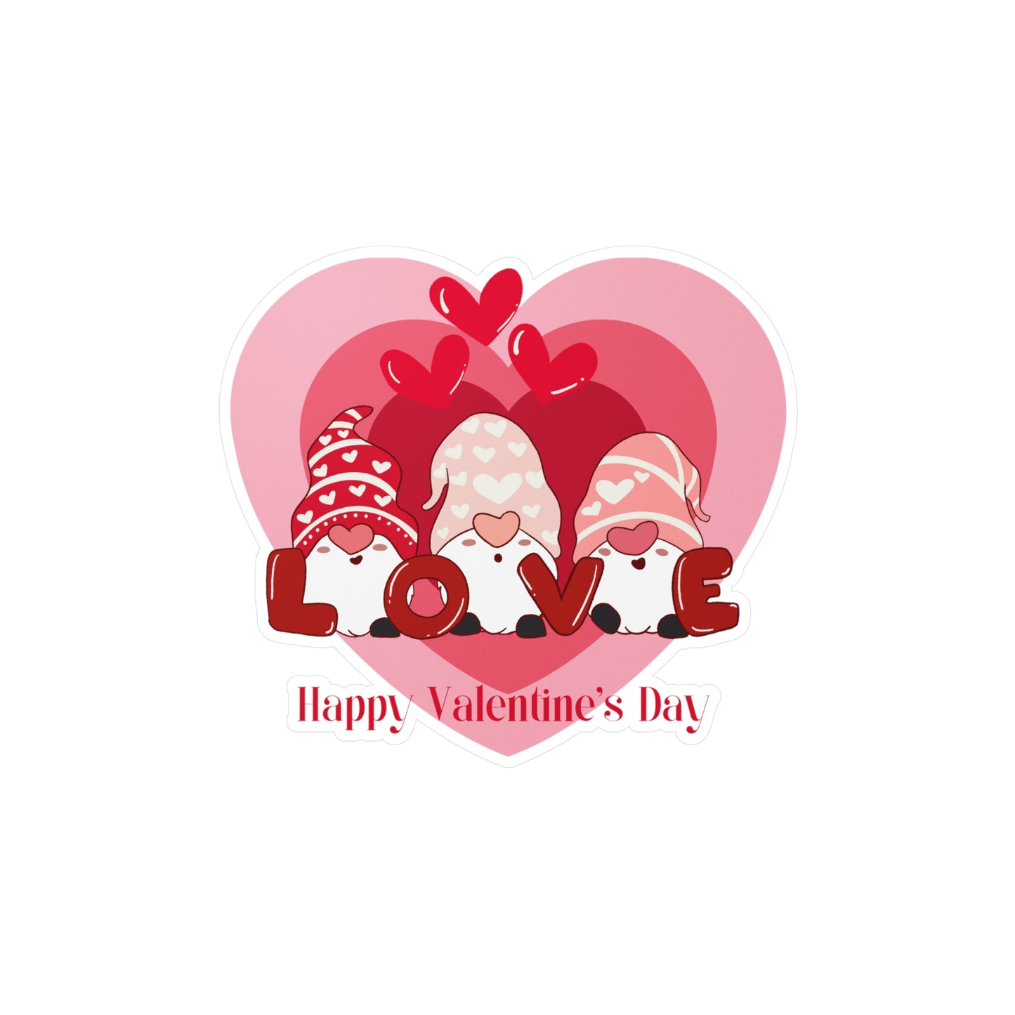 Valentines Gnome Kiss-Cut Vinyl Decals