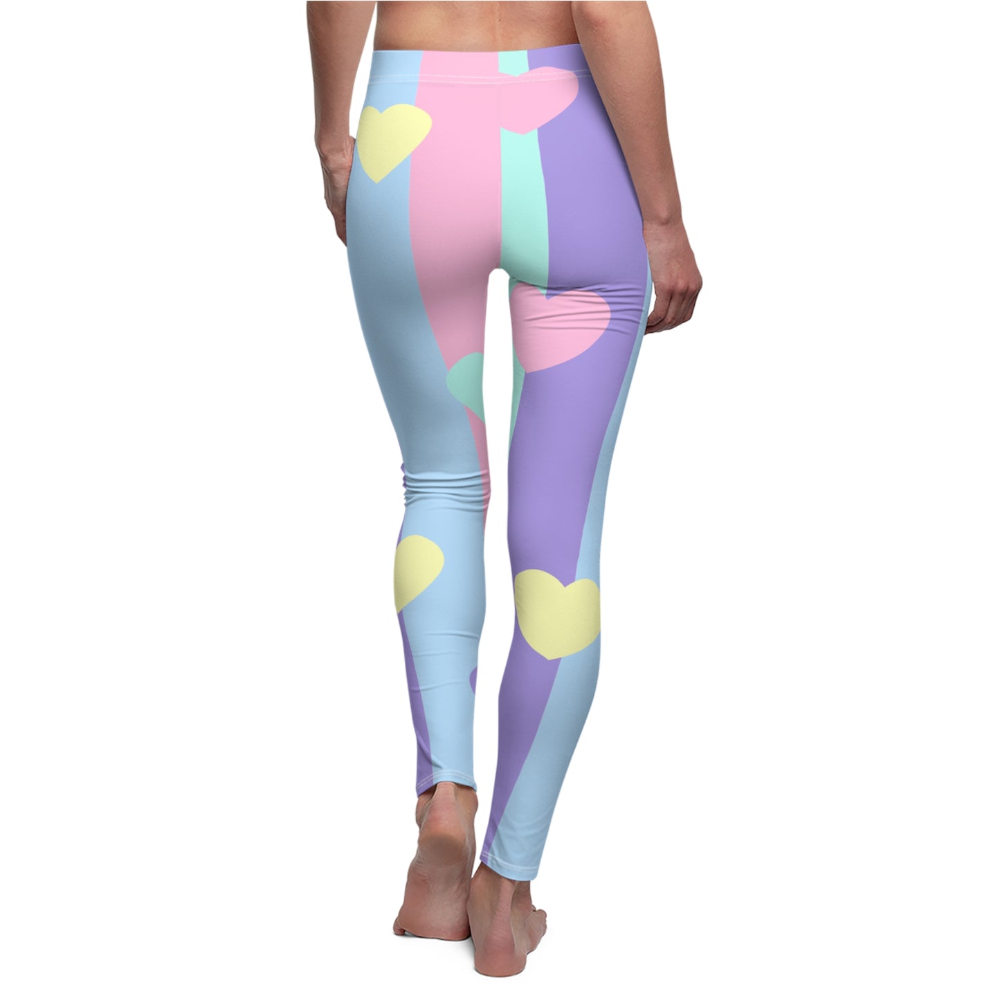 Pastel Hearts Women's Cut & Sew Casual Leggings (AOP)