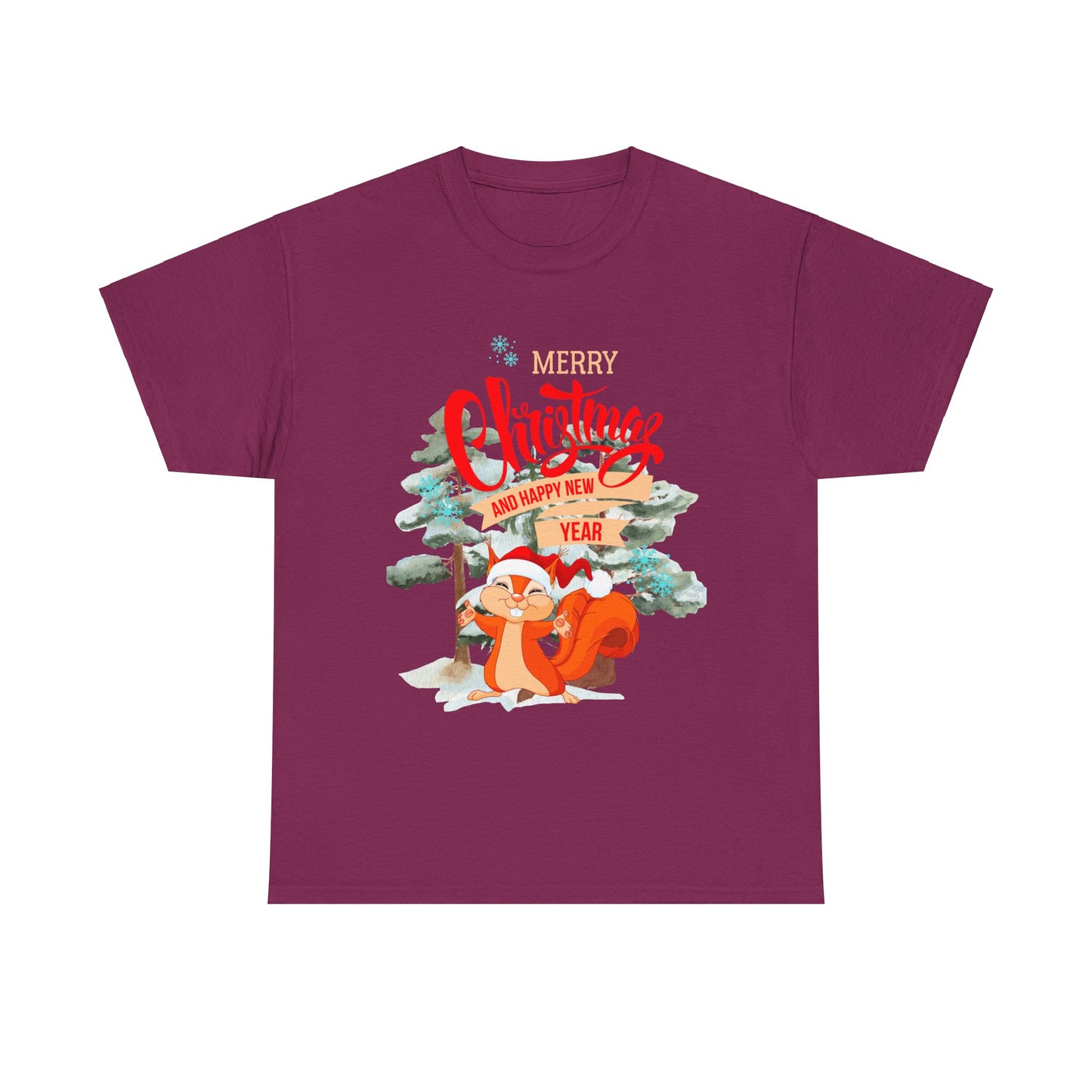 Squirrel Xmas Unisex Heavy Cotton Tee