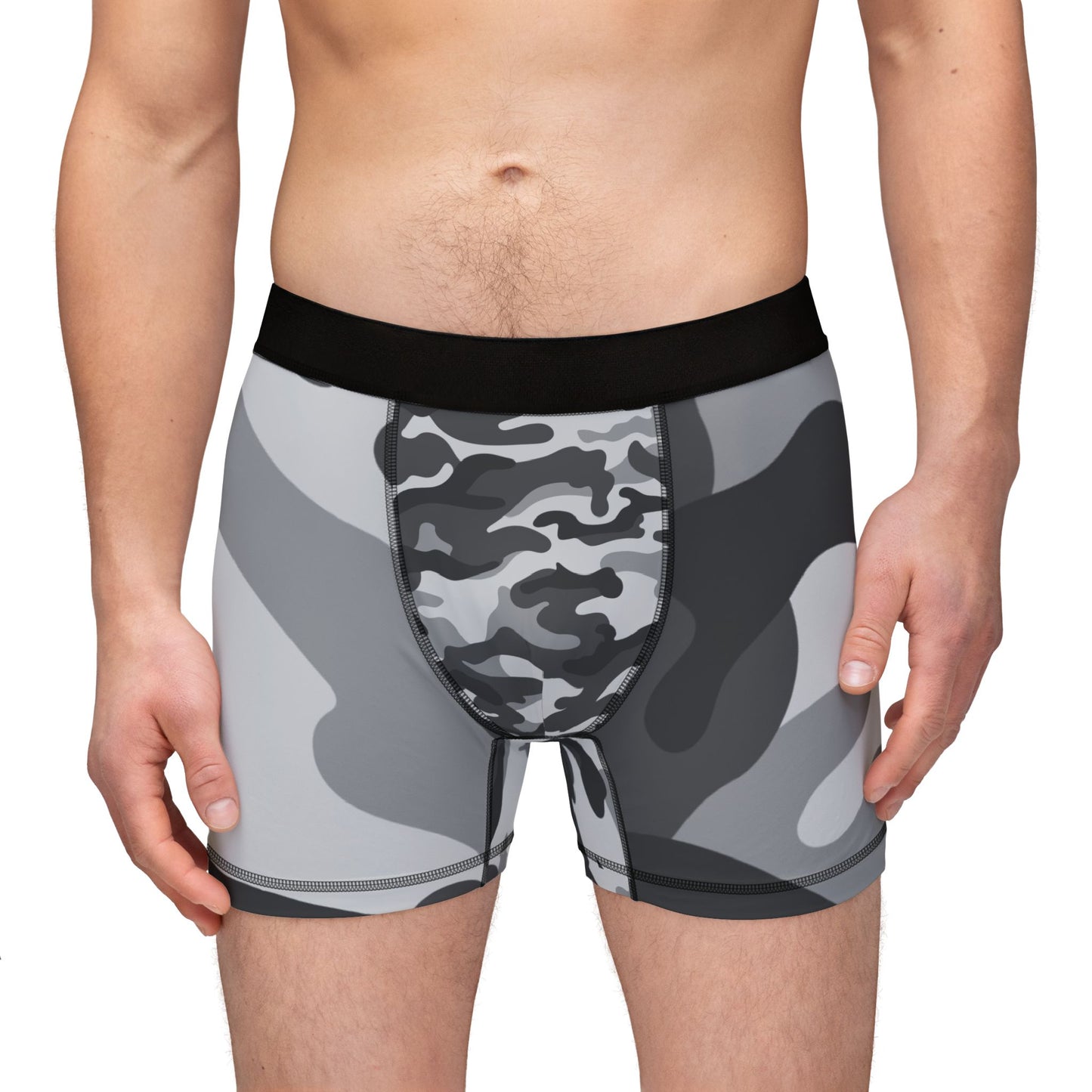 Gray Camo Men's Boxers (AOP)