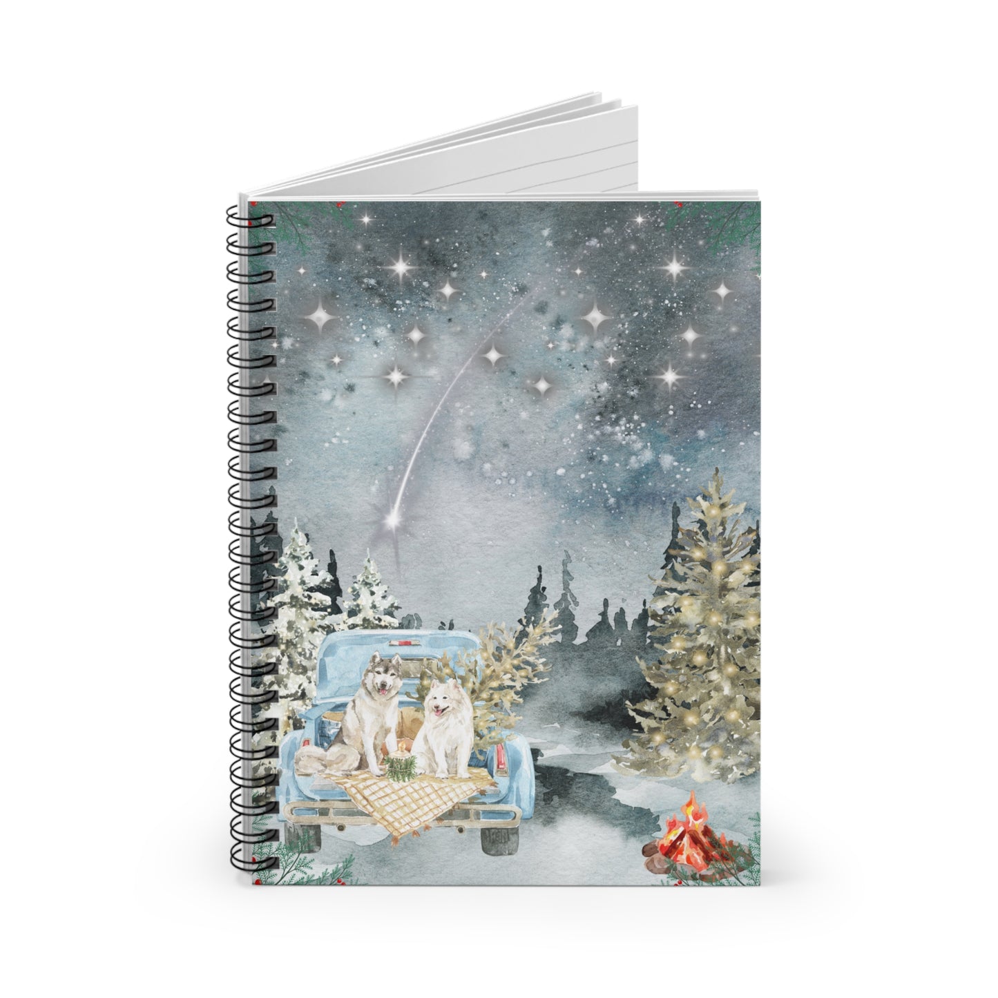 Winter Stars Spiral Notebook - Ruled Line