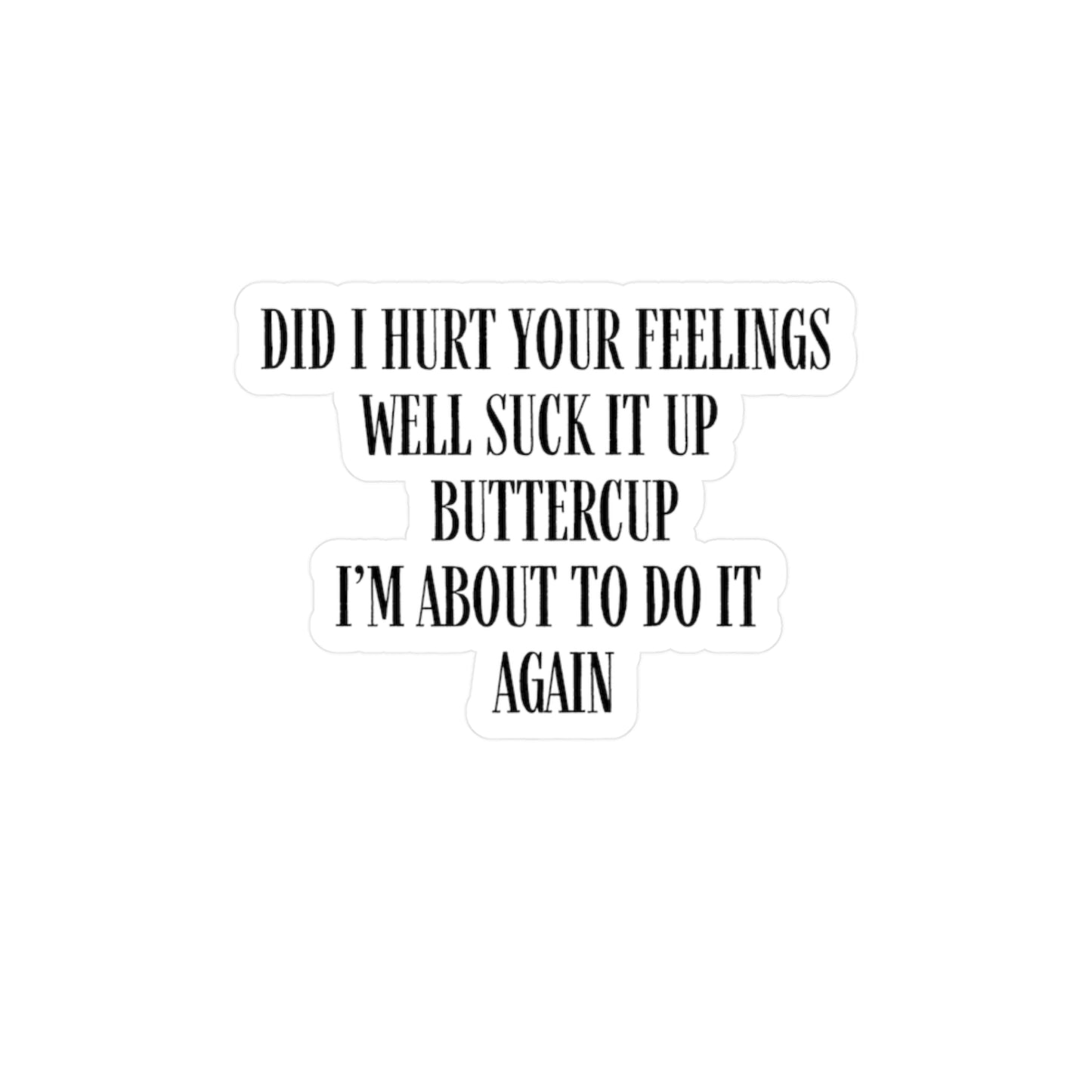 Did I Hurt Your Feelings Kiss-Cut Vinyl Decals