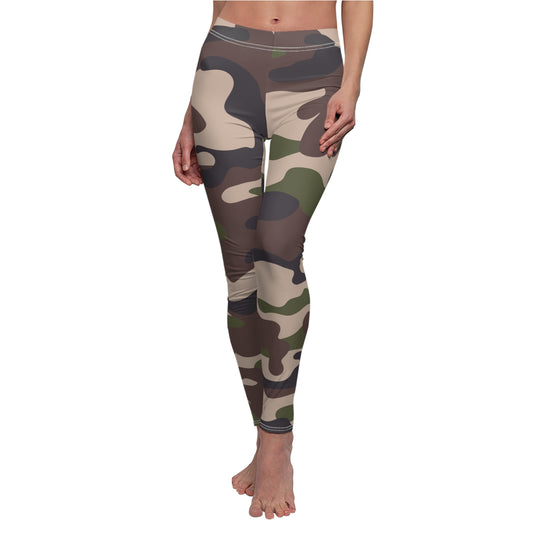 Camo Women's Cut & Sew Casual Leggings (AOP)