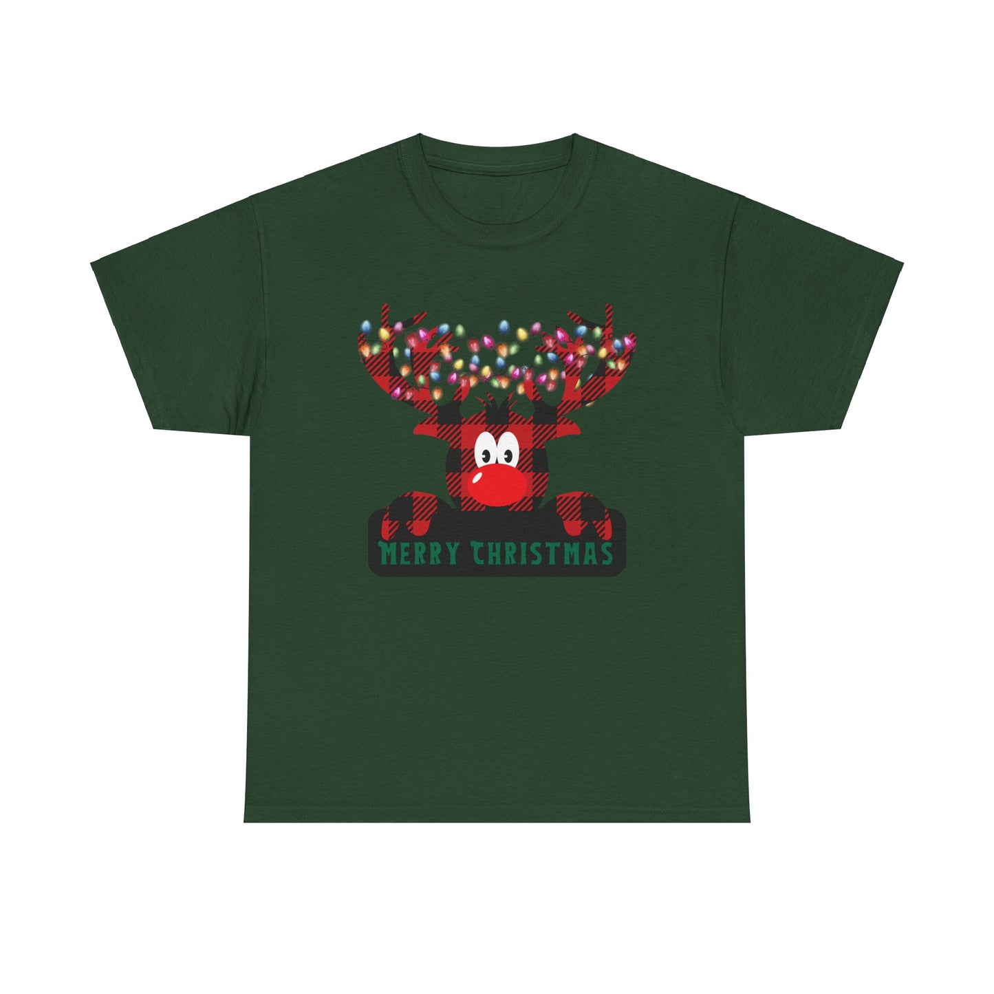 Plaid Deer Unisex Heavy Cotton Tee