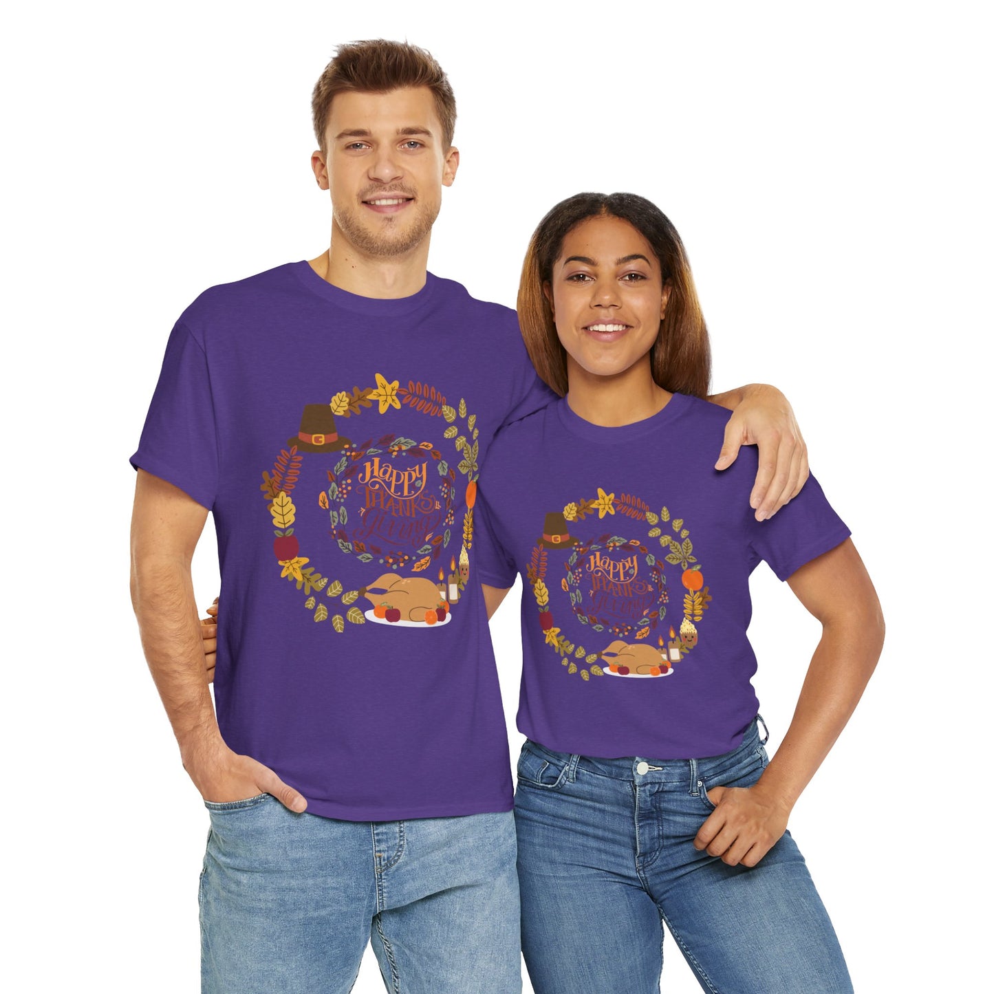 Happy Thanksgiving Unisex Heavy Cotton Tee