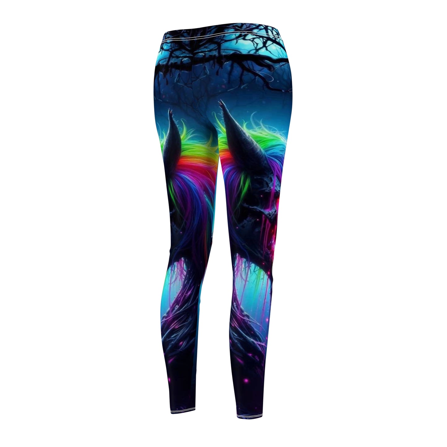 Dark Unicorn Women's Cut & Sew Casual Leggings (AOP)