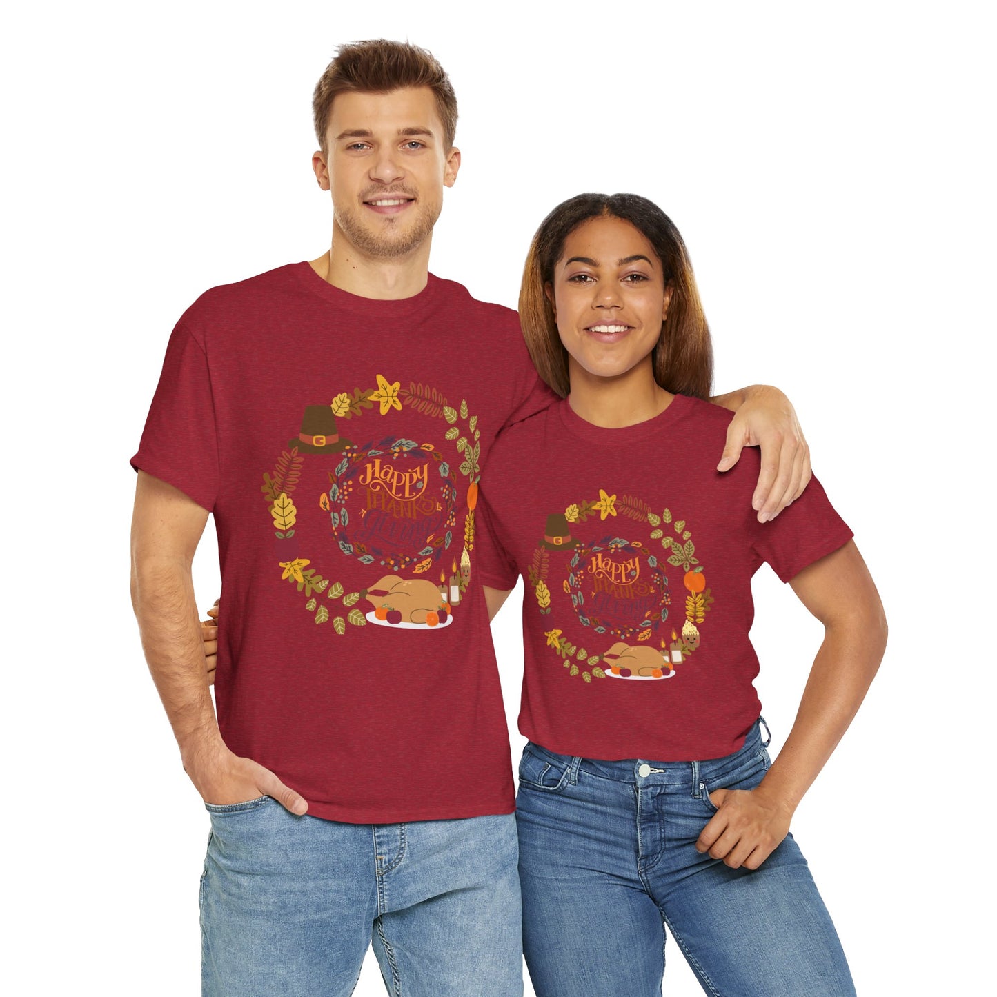 Happy Thanksgiving Unisex Heavy Cotton Tee