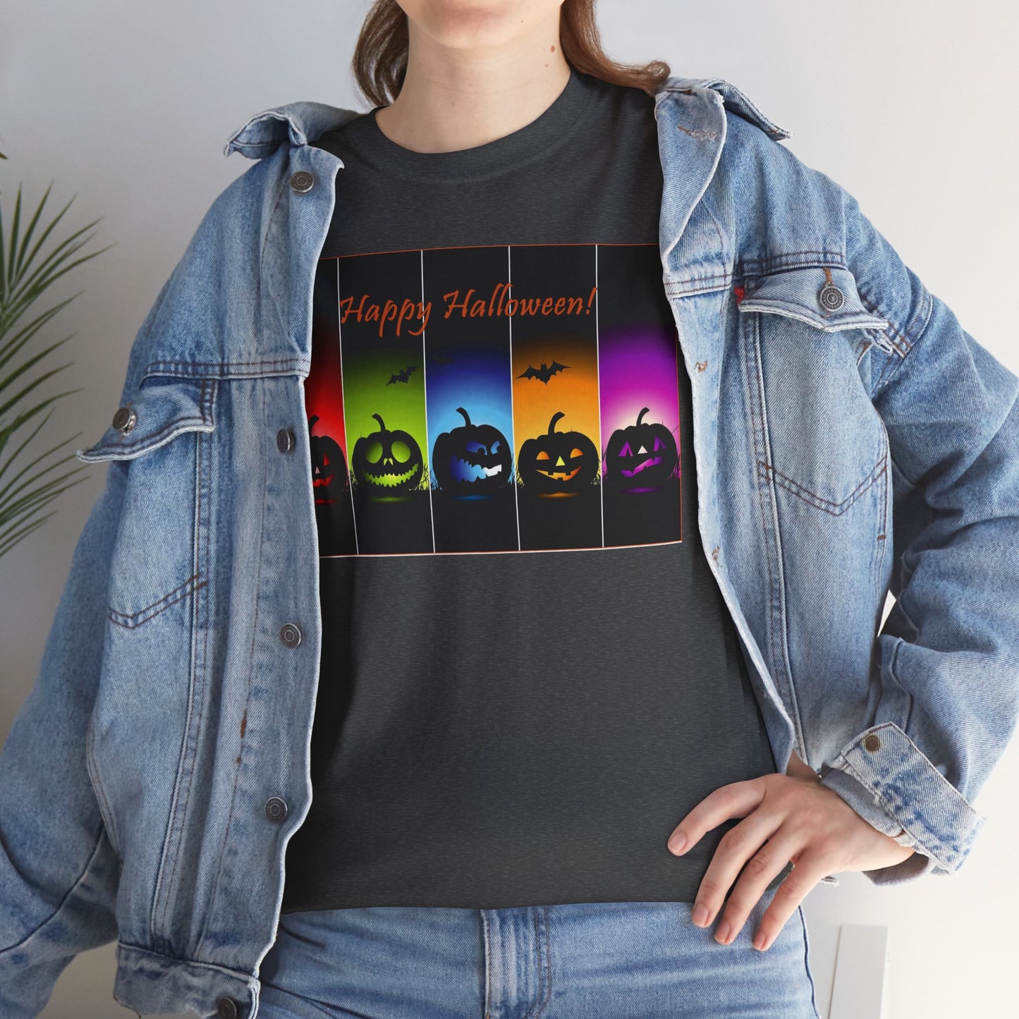 Multi colored Halloween Unisex Heavy Cotton Tee