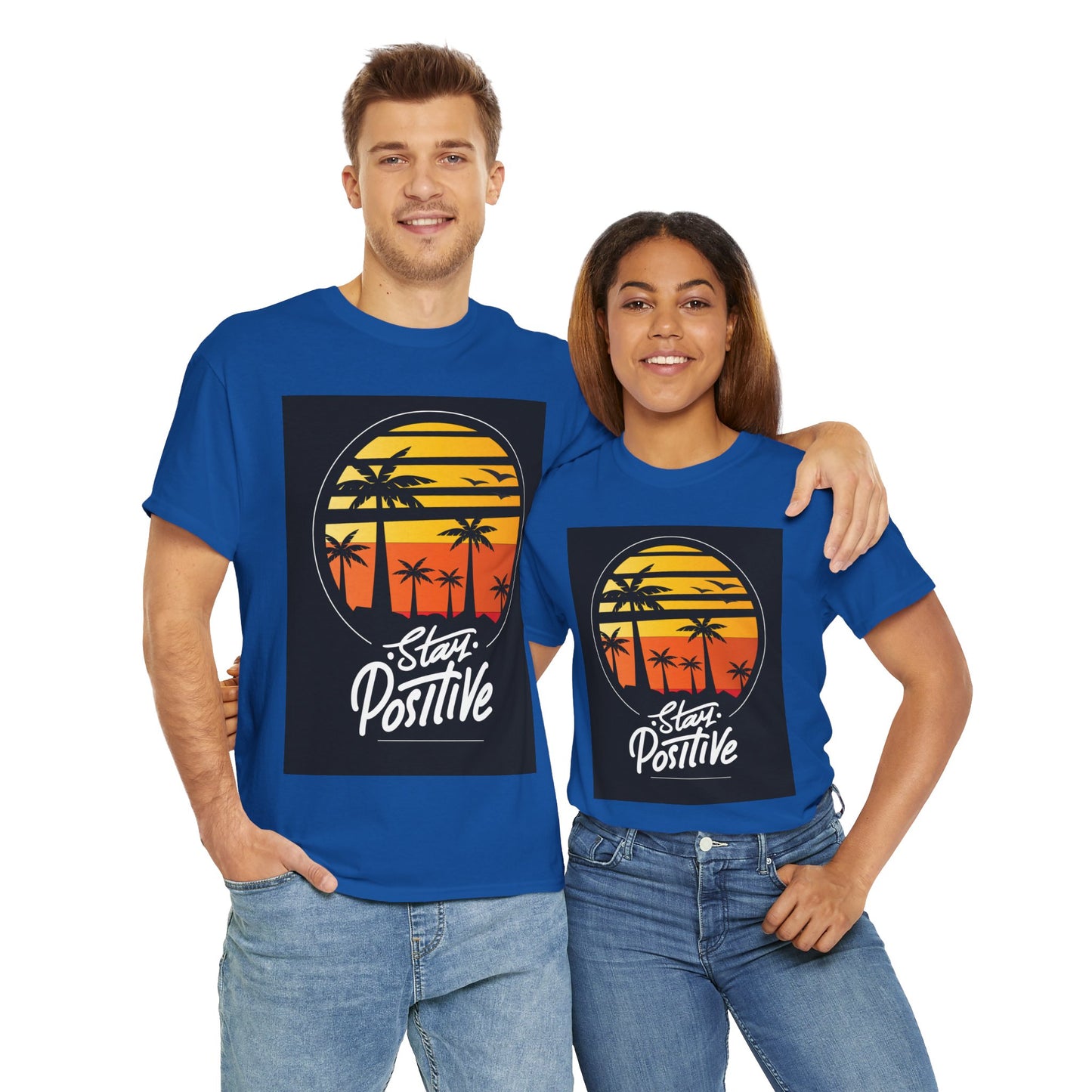 Stay Positive Unisex Heavy Cotton Tee