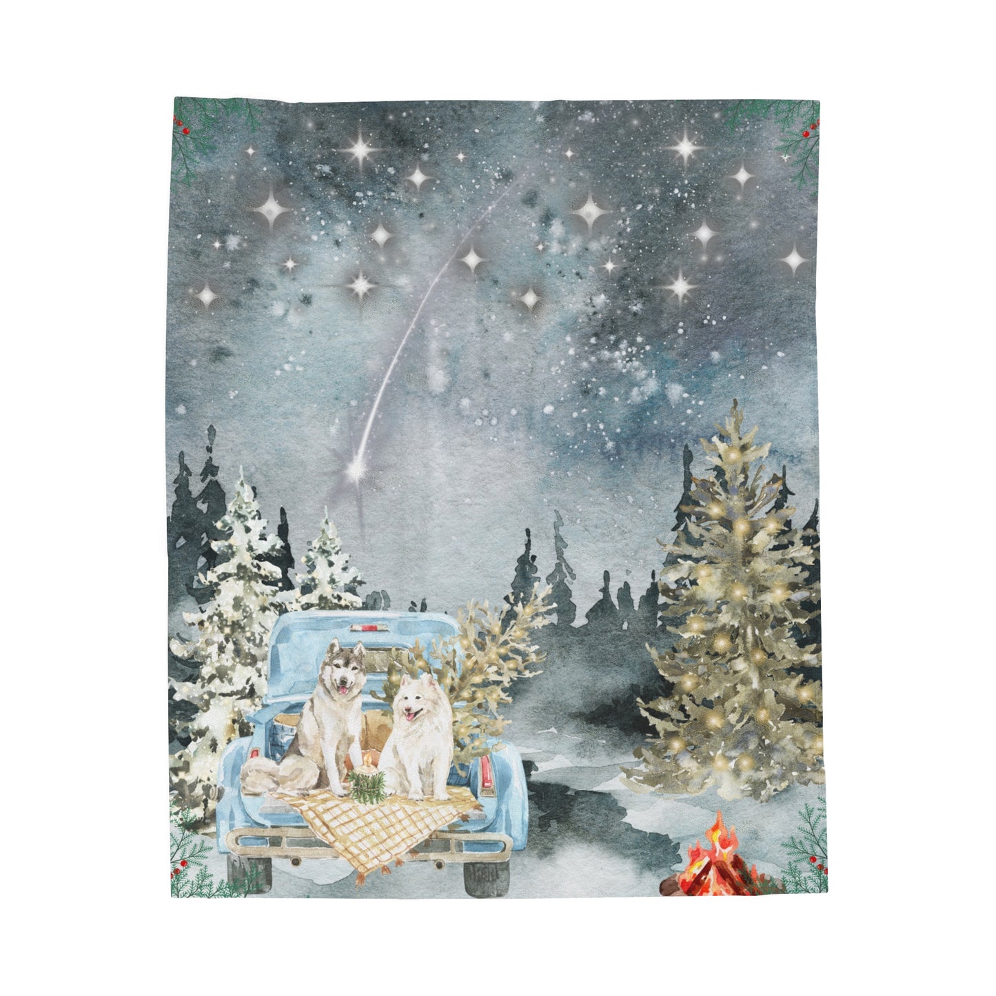 Winter stars Velveteen Plush Blanket