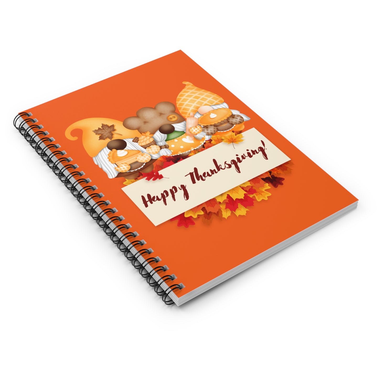 Gnome Thanksgiving Spiral Notebook - Ruled Line