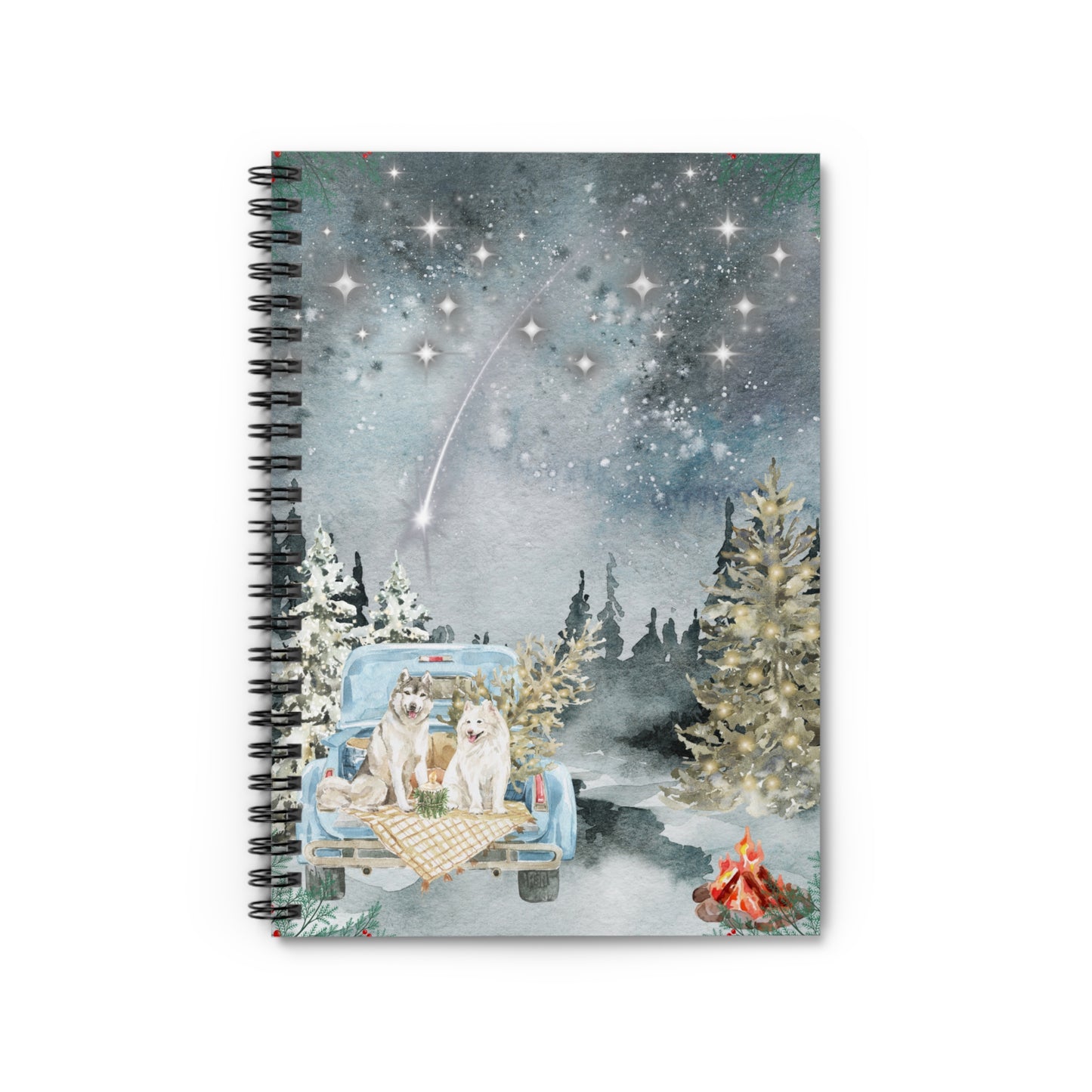 Winter Stars Spiral Notebook - Ruled Line
