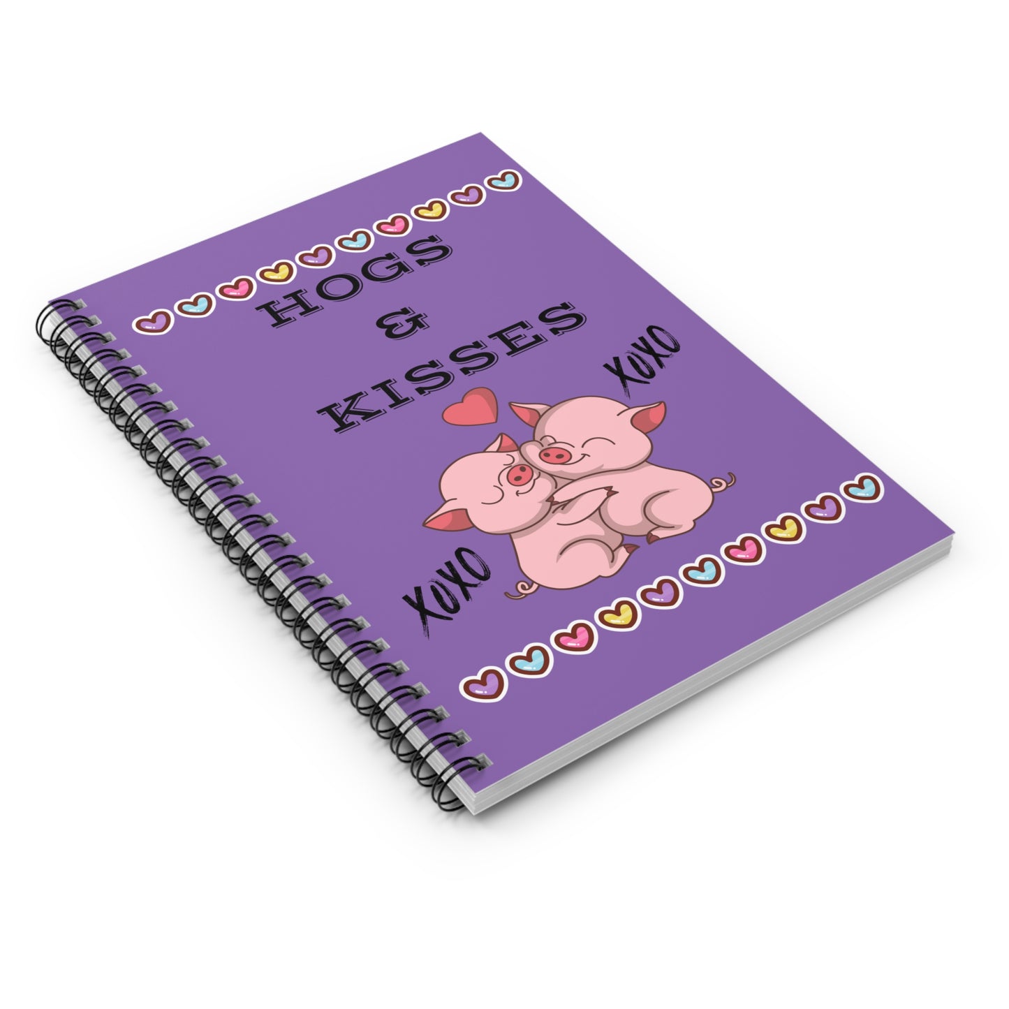 Hogs & Kisses Spiral Notebook - Ruled Line