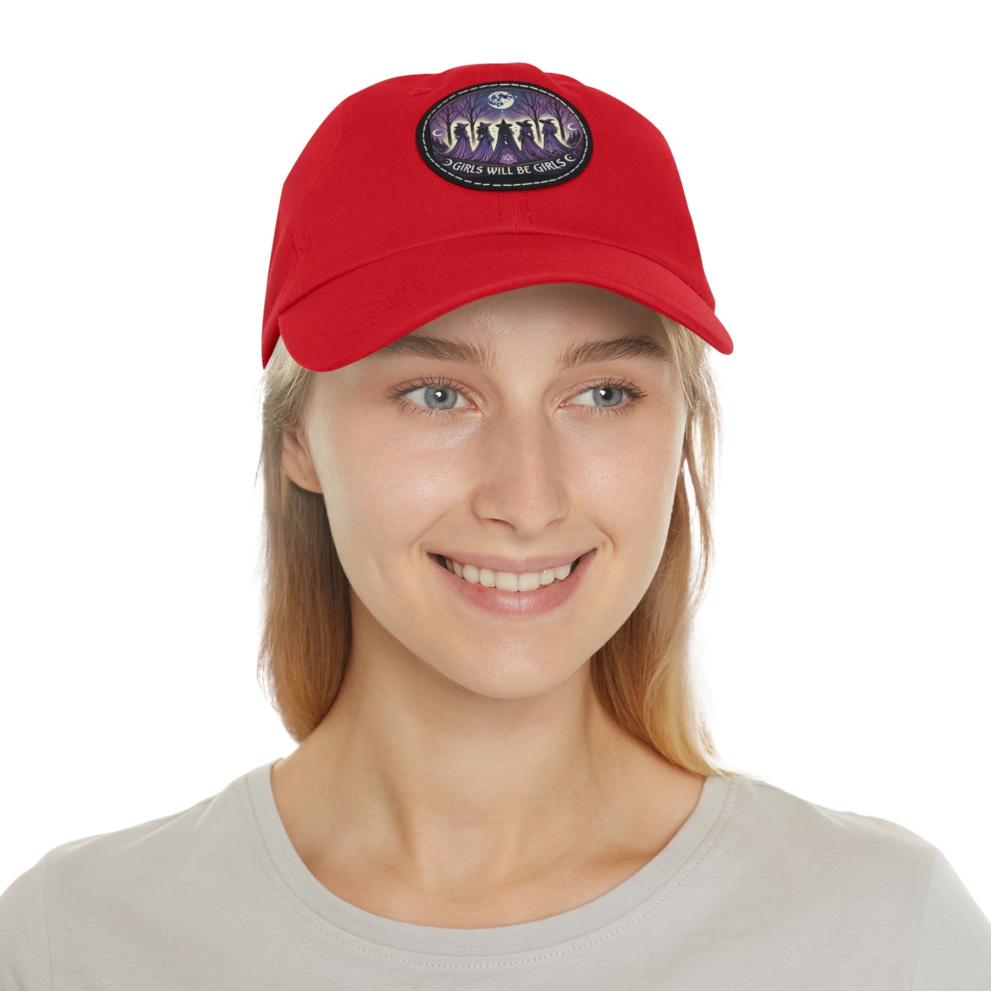 Girls will be Girls Hat with Leather Patch (Round)
