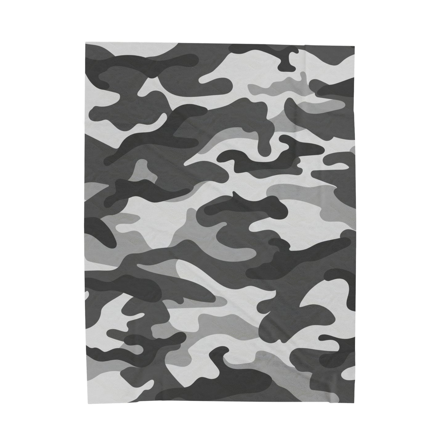 Gray Camo Velveteen Plush Blanket