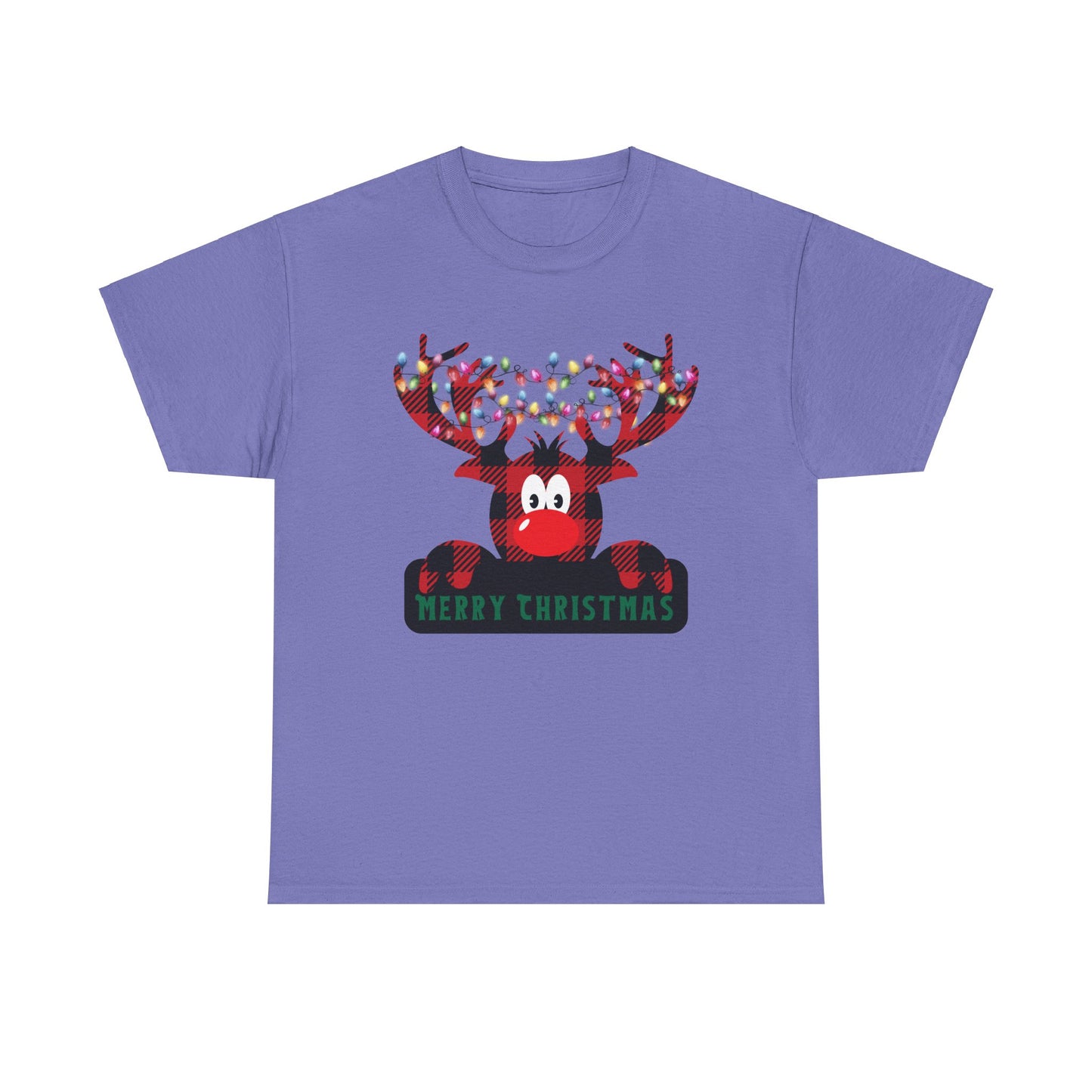 Plaid Deer Unisex Heavy Cotton Tee