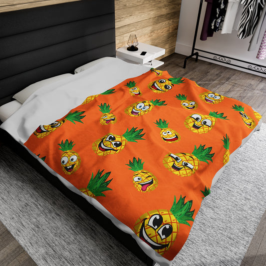 Pineapple Velveteen Plush Blanket