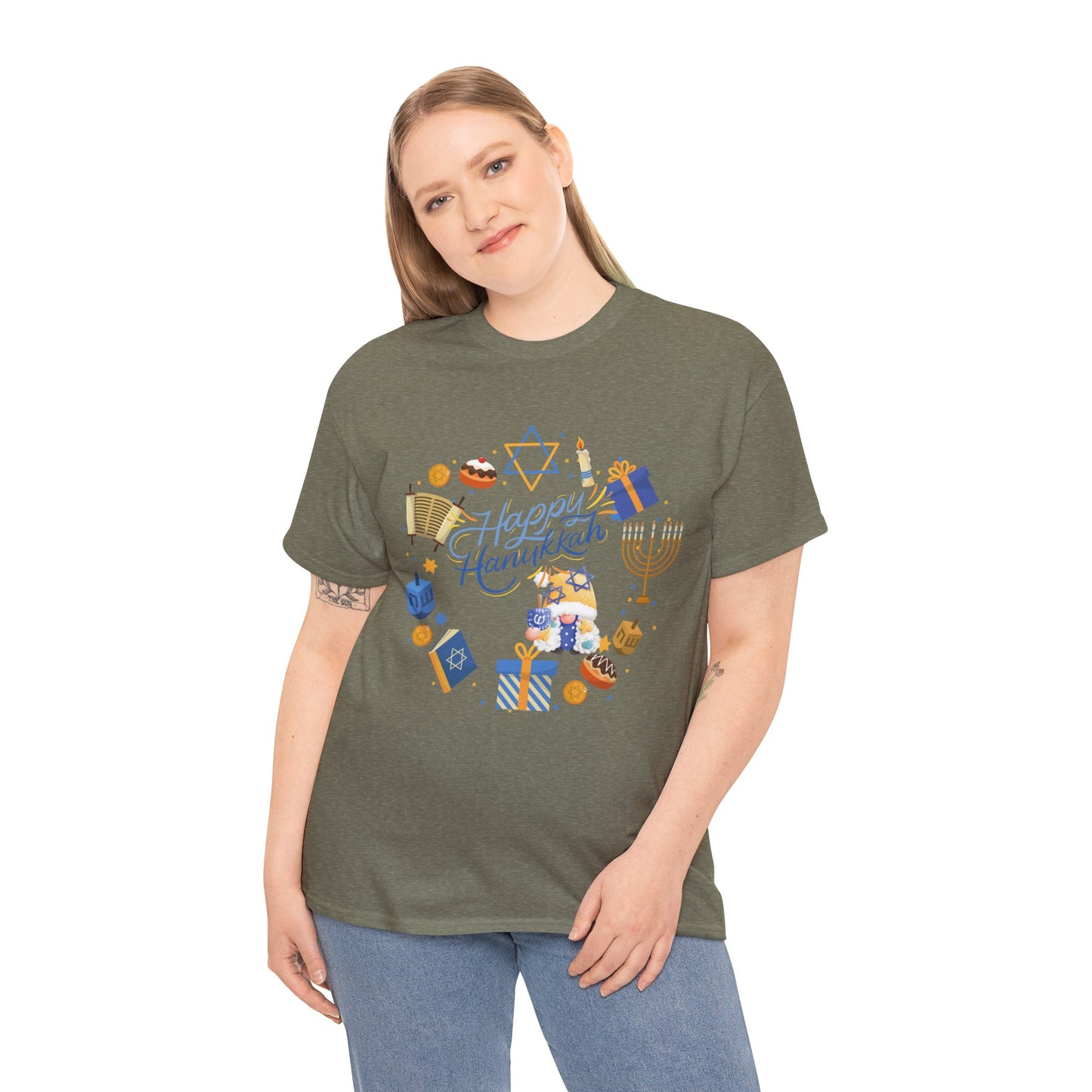 Happy Hanukkah Unisex Heavy Cotton Tee