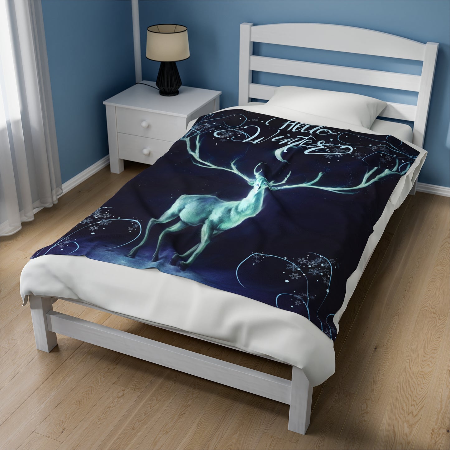 Hello Winter Velveteen Plush Blanket
