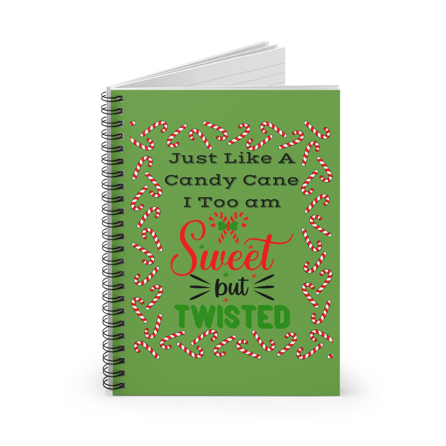 Candy Cane Spiral Notebook - Ruled Line