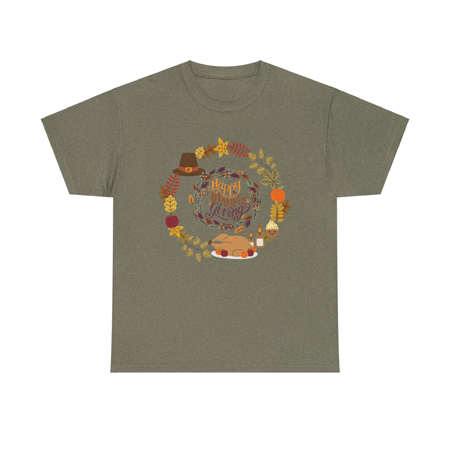Happy Thanksgiving Unisex Heavy Cotton Tee
