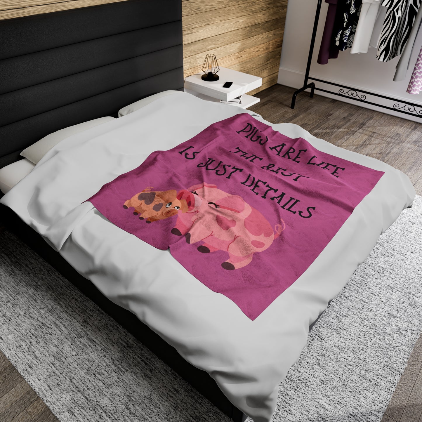 Pigs are Velveteen Plush Blanket