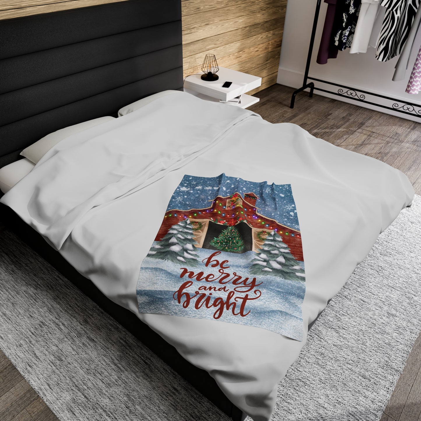 Merry and Bright Velveteen Plush Blanket