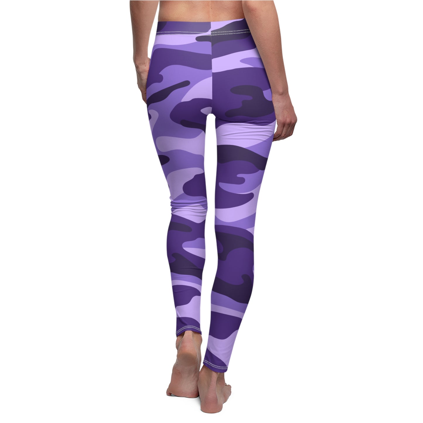 Purple Camo Women's Cut & Sew Casual Leggings (AOP)