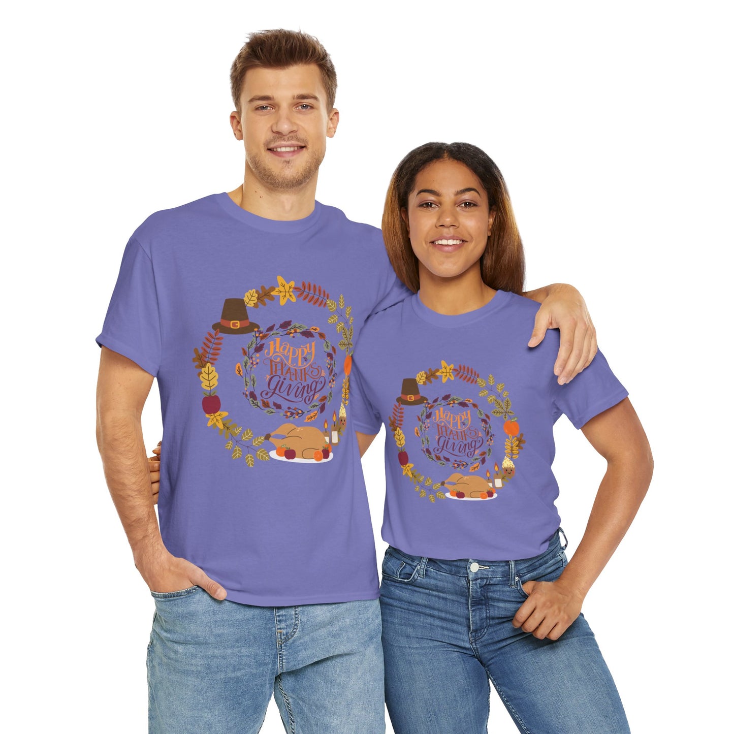 Happy Thanksgiving Unisex Heavy Cotton Tee
