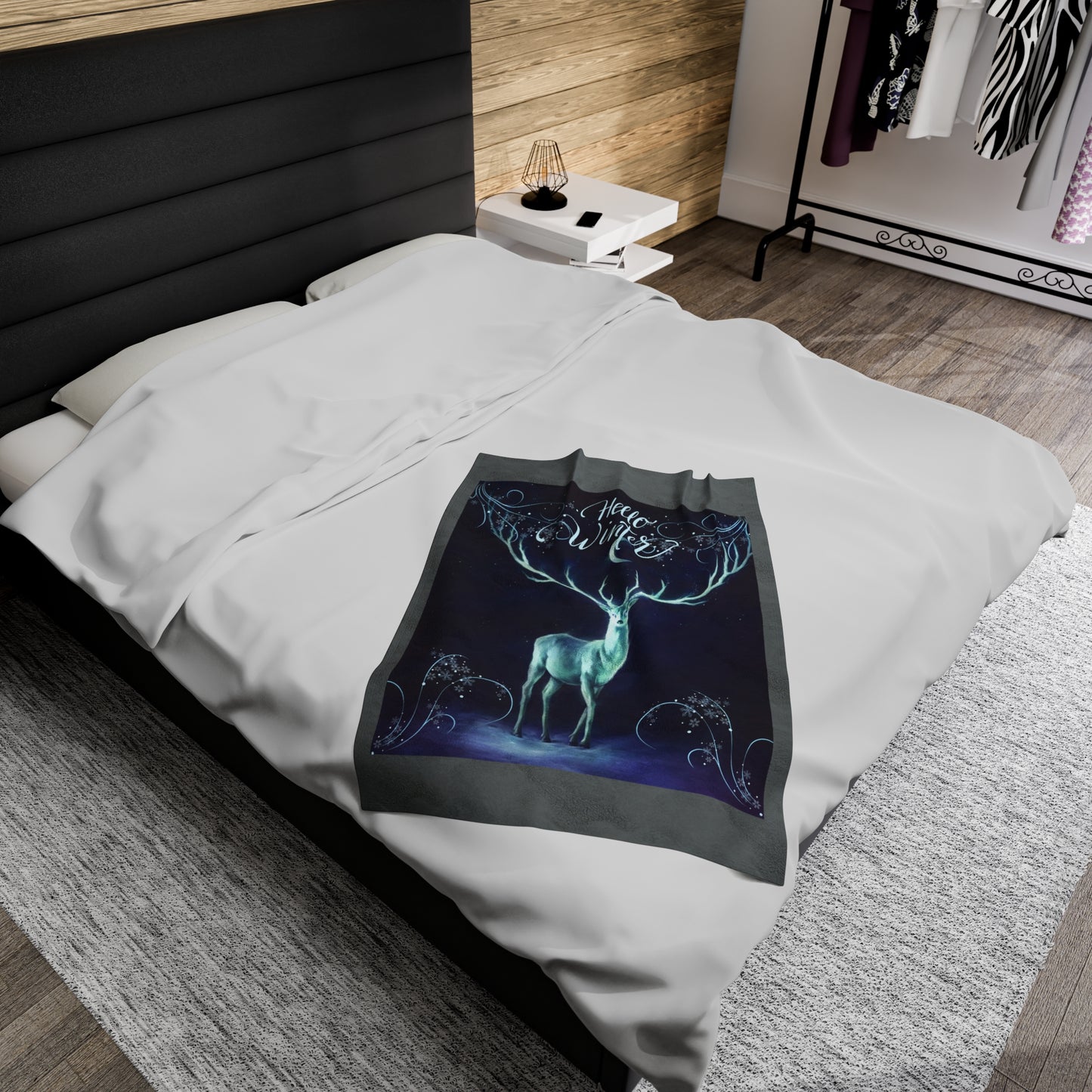 Hello Winter Velveteen Plush Blanket