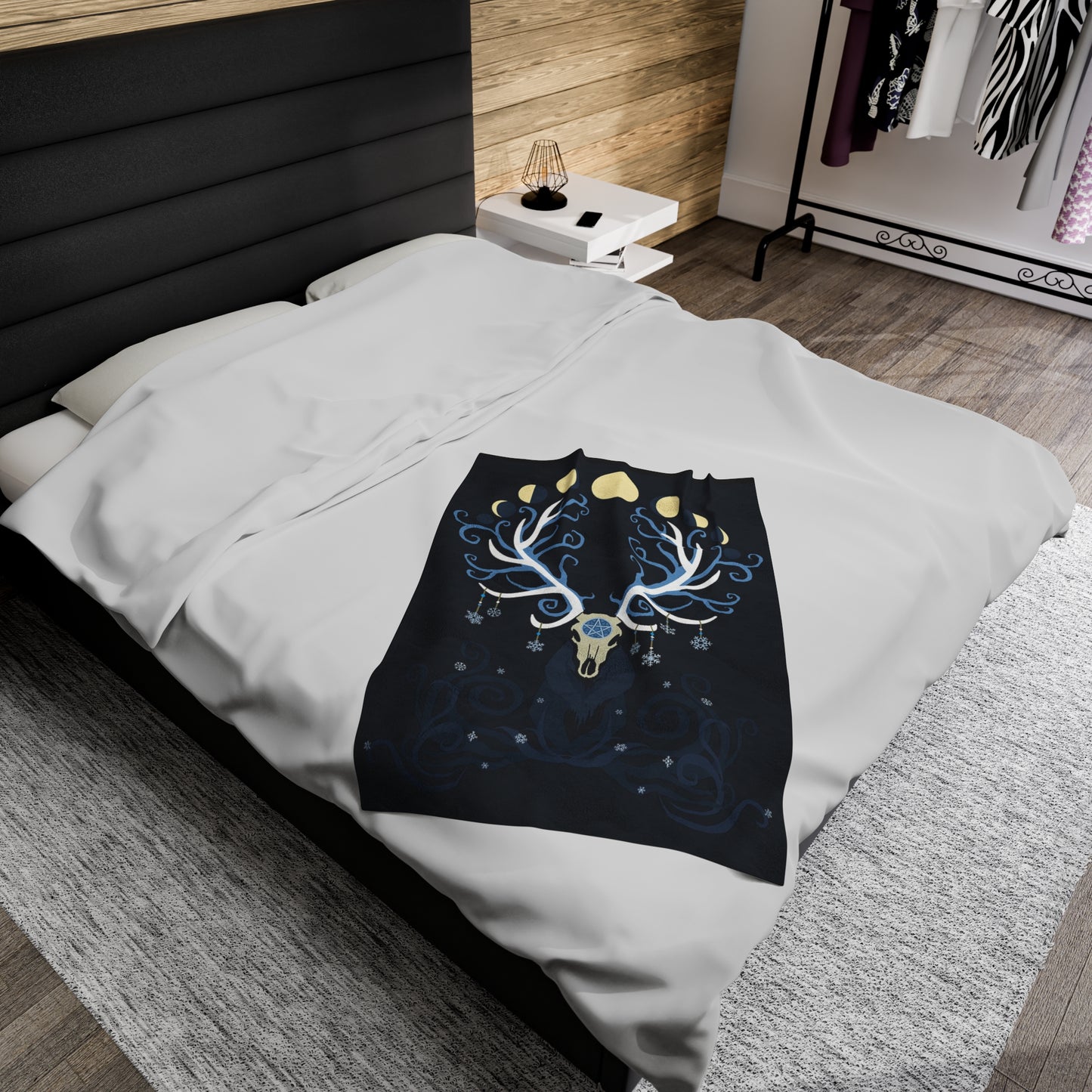 Deer Moon Velveteen Plush Blanket