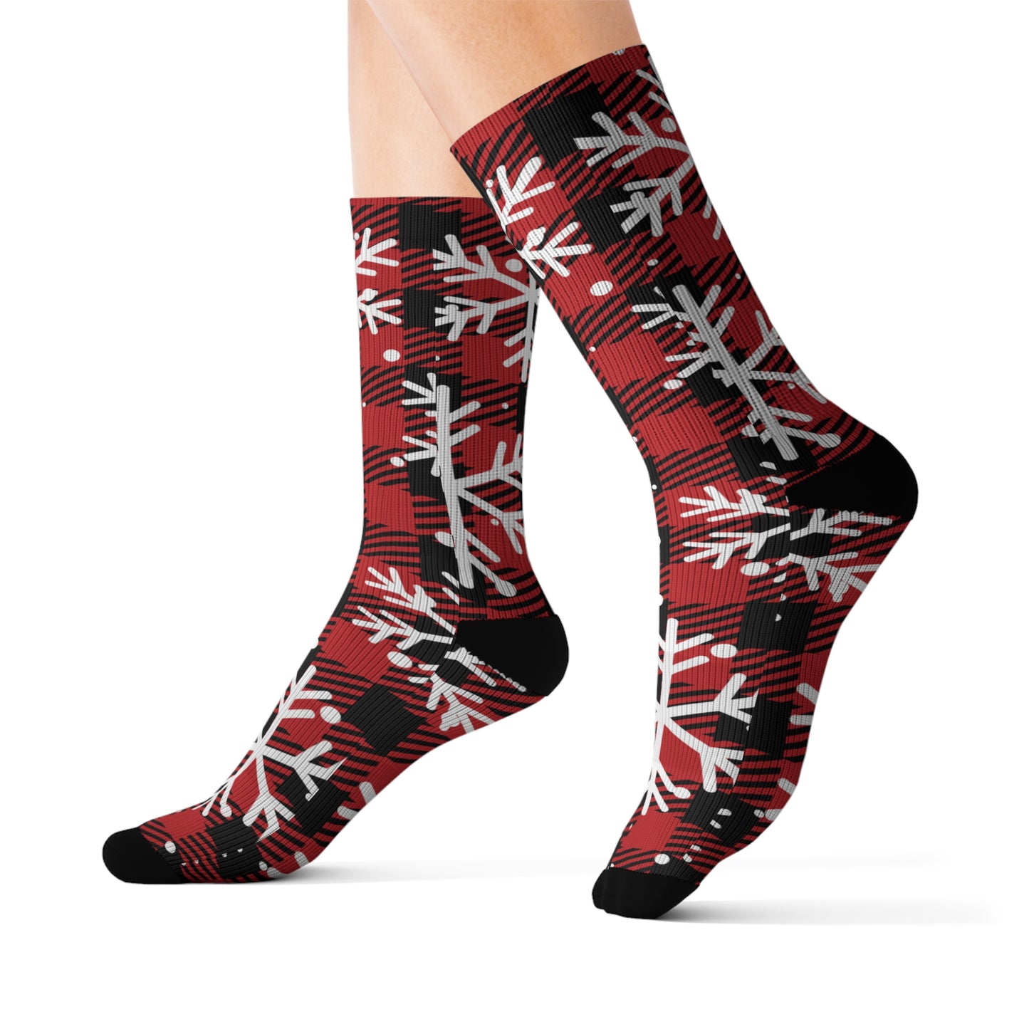 Plaid w/snow Sublimation Socks