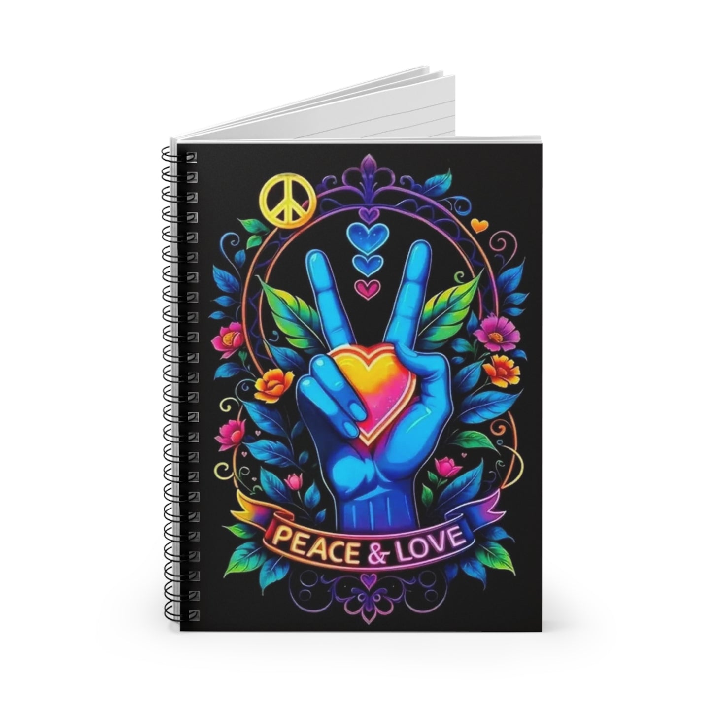 Peace & Love Spiral Notebook - Ruled Line