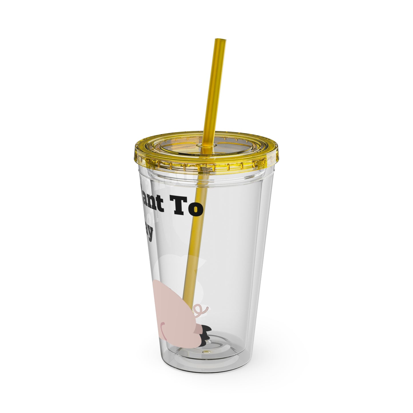 I Don't Want To Today Sunsplash Tumbler with Straw, 16oz