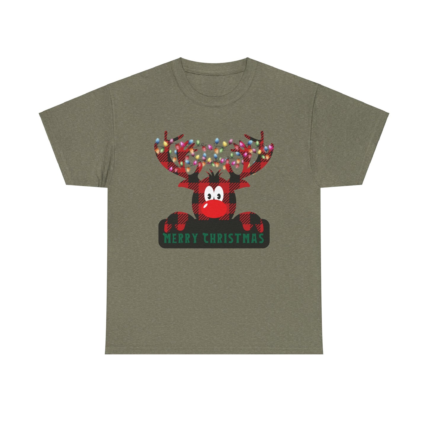Plaid Deer Unisex Heavy Cotton Tee