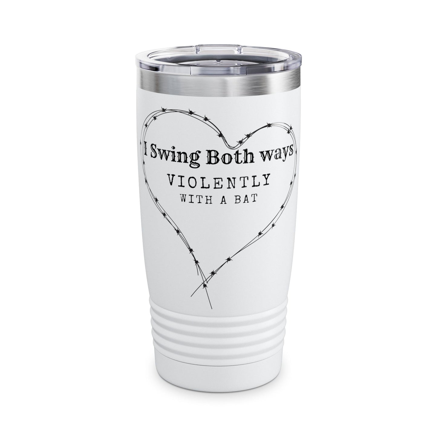I Swing Both Ways Violently With A Bat - 20oz Ringneck Tumbler