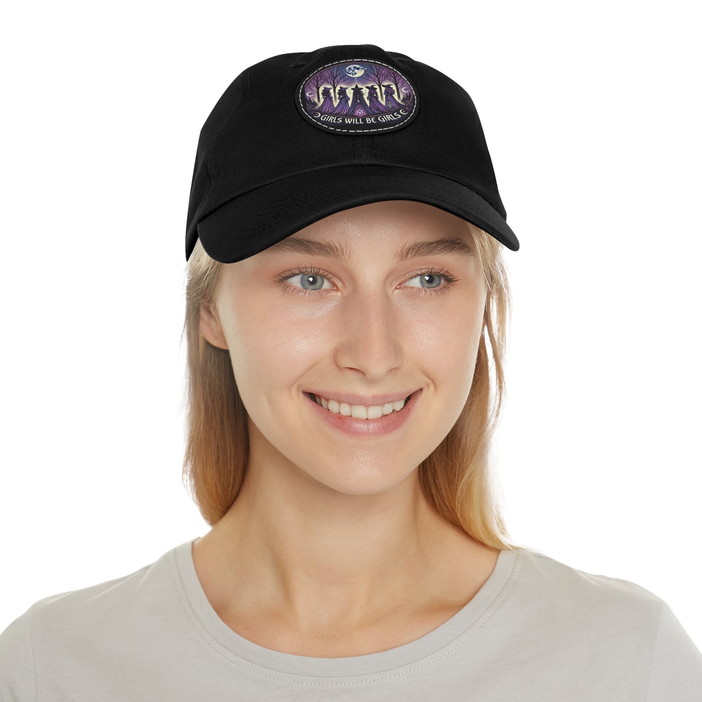 Girls will be Girls Hat with Leather Patch (Round)