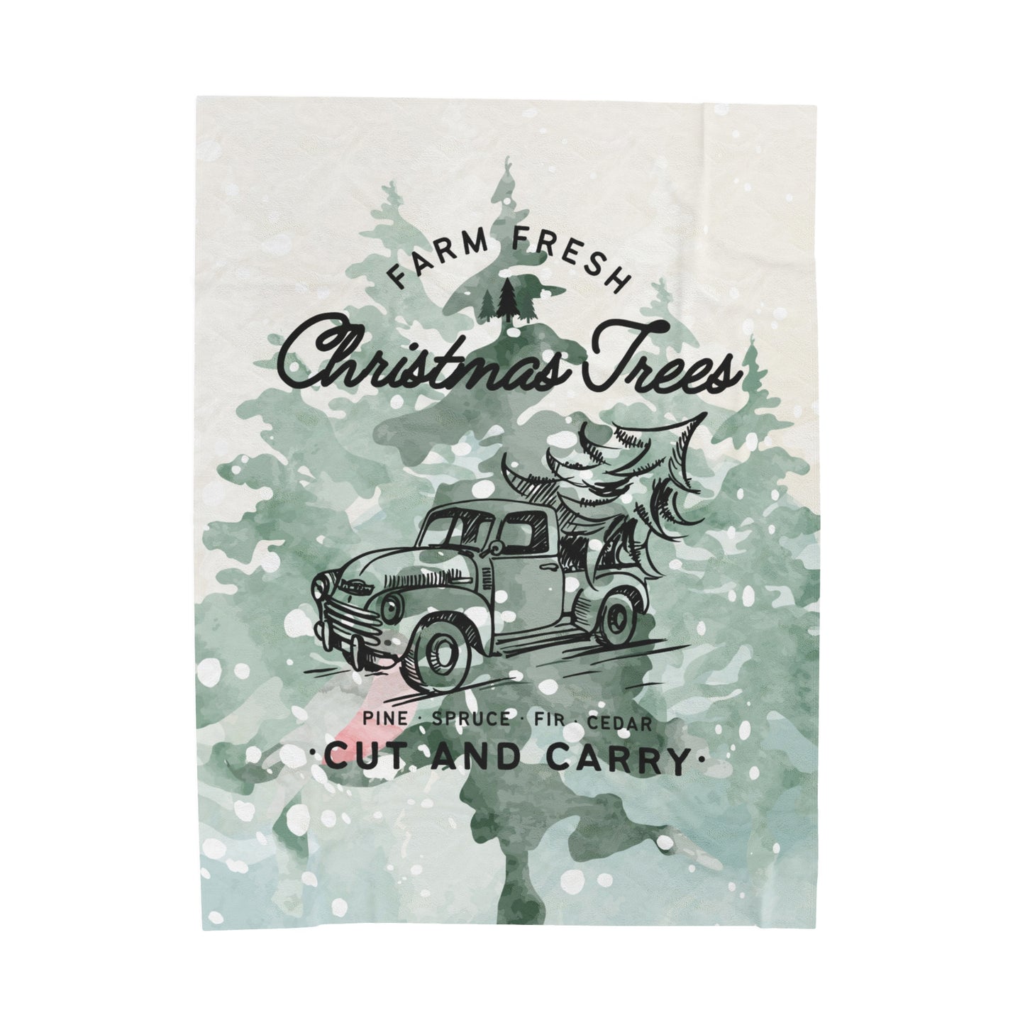 Christmas Trees Velveteen Plush Blanket