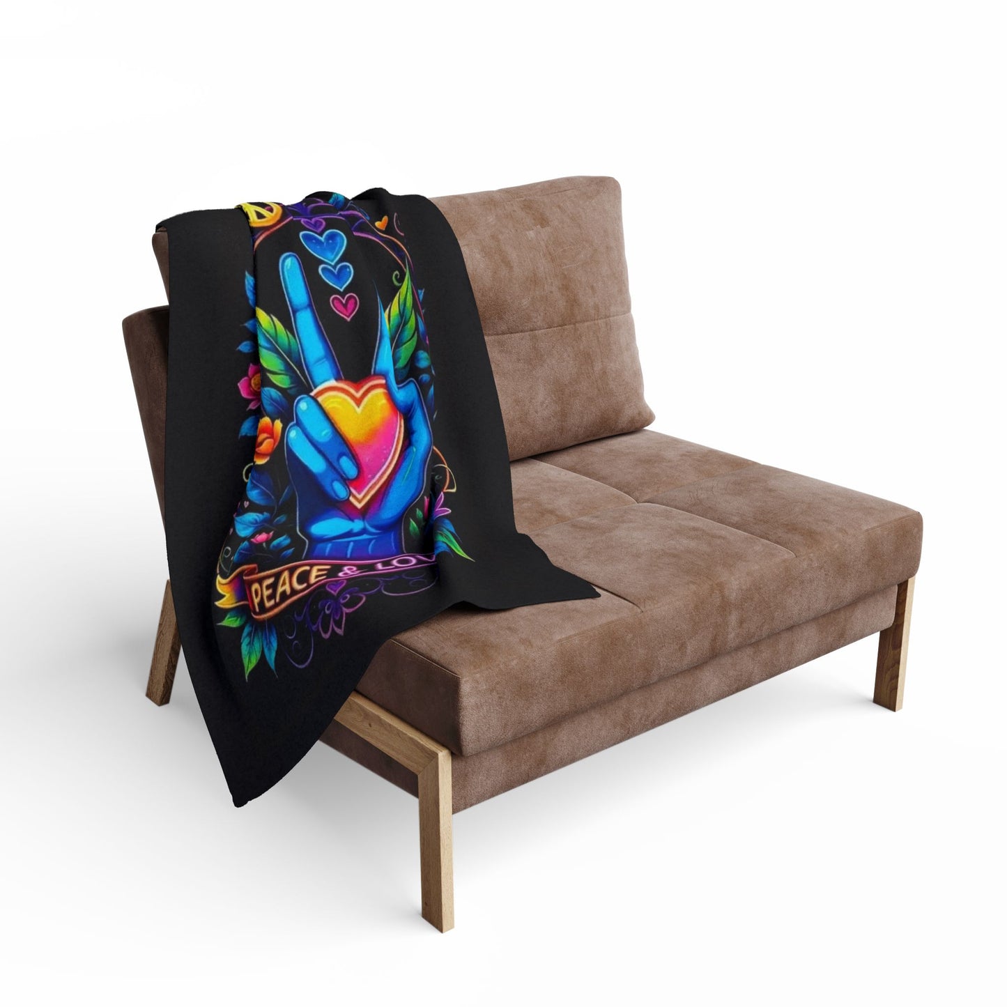 Peace & Love Arctic Fleece Blanket