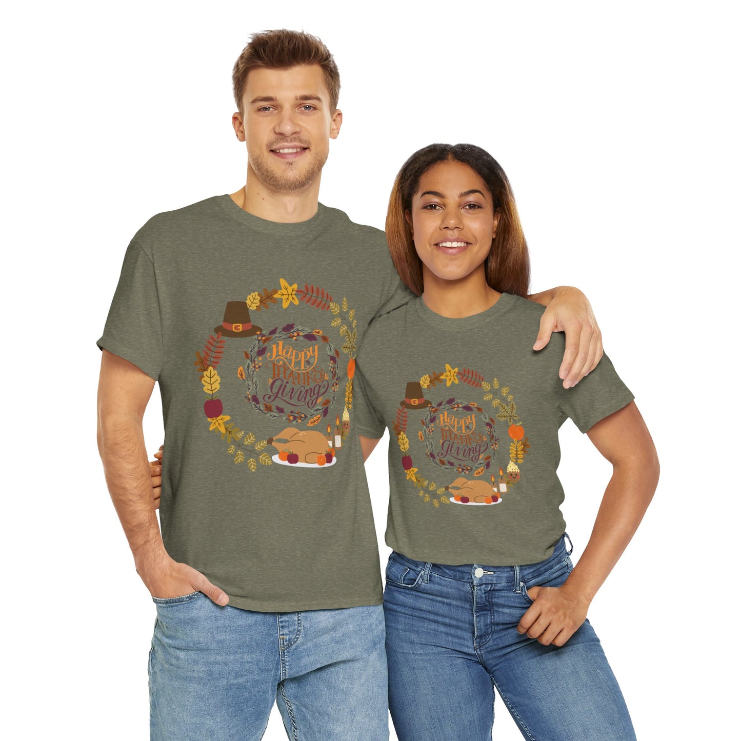 Happy Thanksgiving Unisex Heavy Cotton Tee